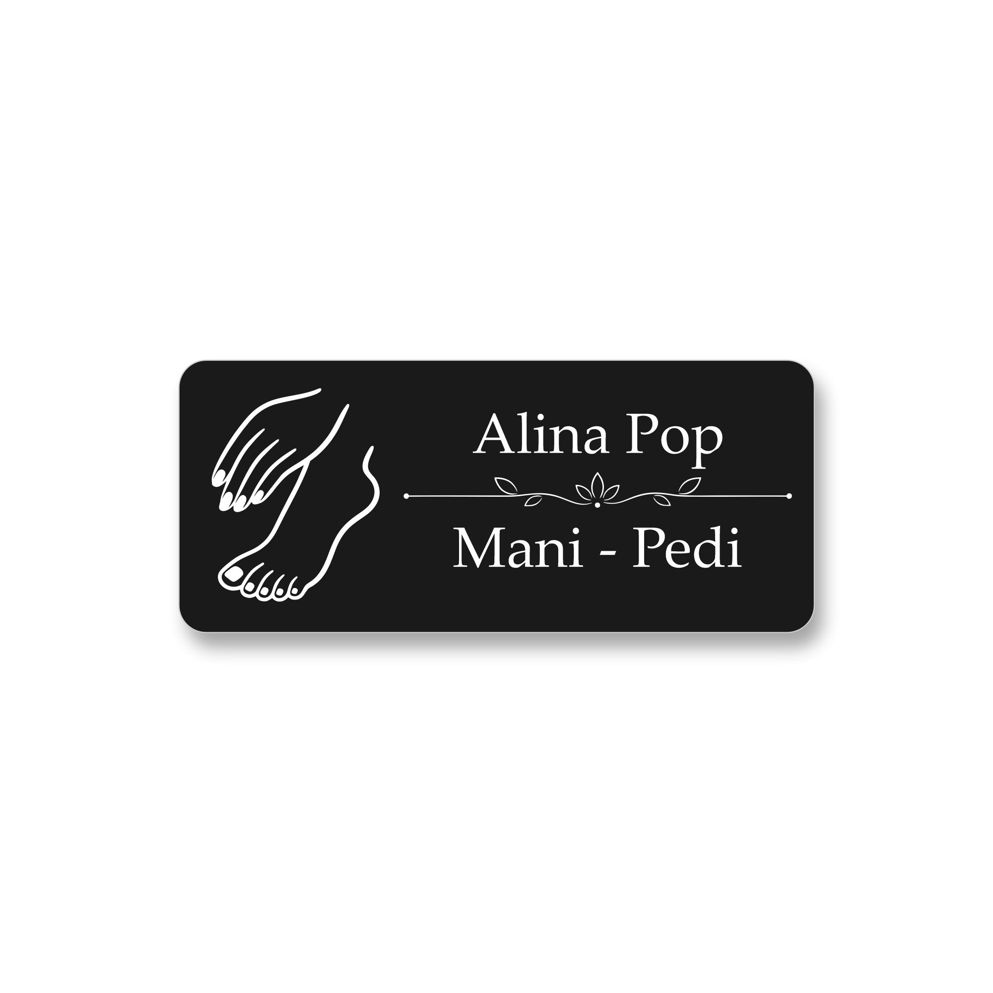Ecuson Manichiura Pedichiura Personalizat 7x3 cm - Gravura Laser, 17 Culori