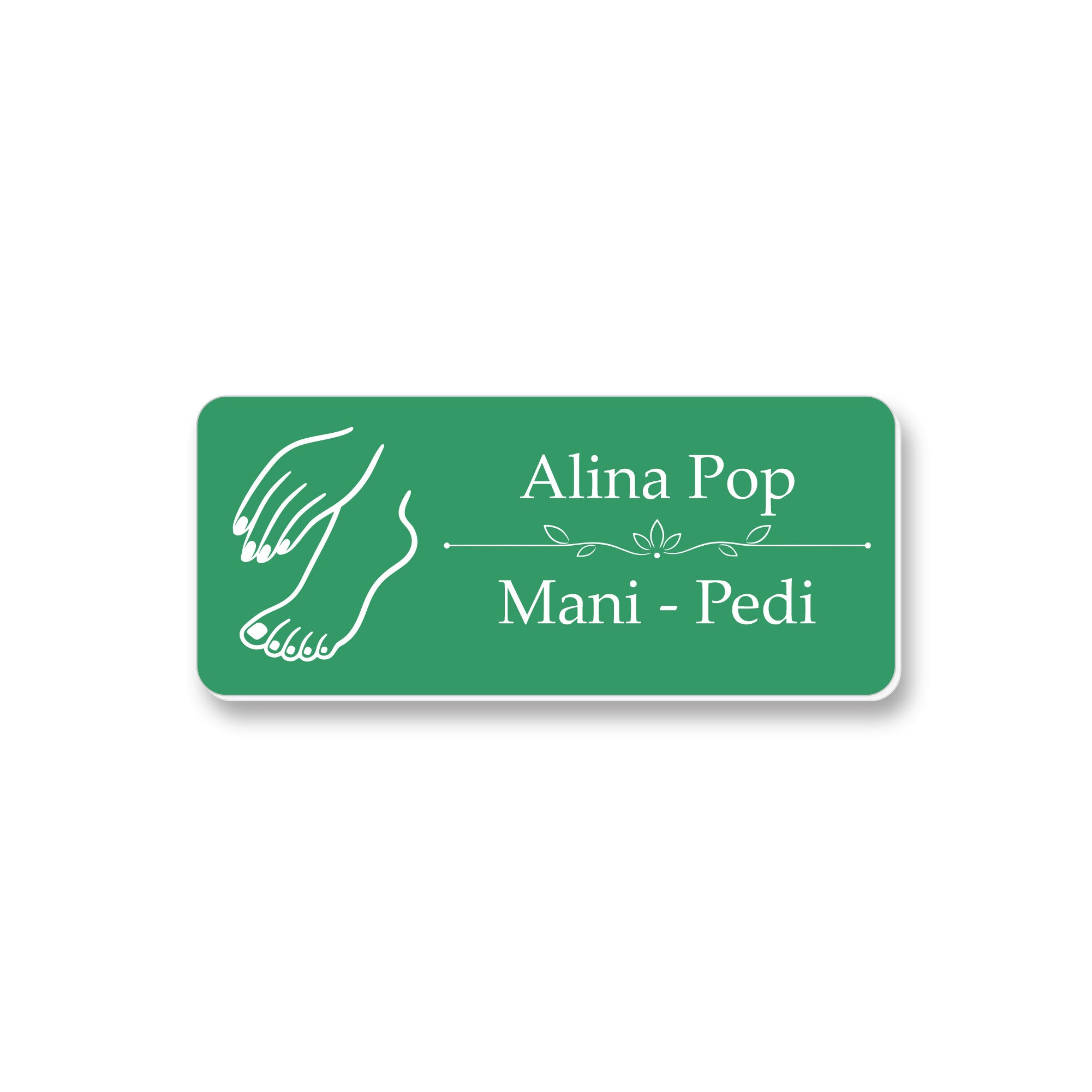 Ecuson Manichiura Pedichiura Personalizat 7x3 cm - Gravura Laser, 17 Culori