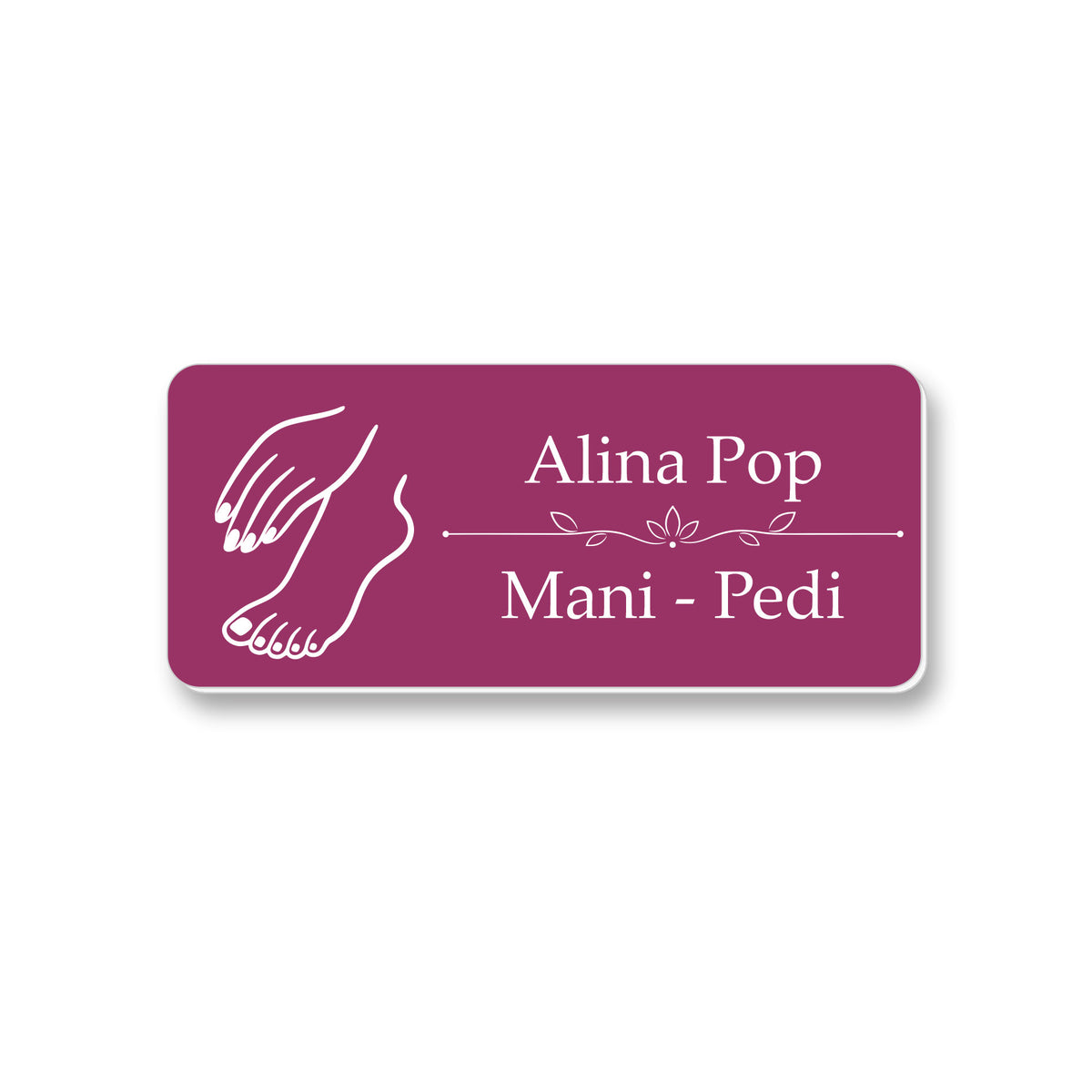 Ecuson Manichiura Pedichiura Personalizat 7x3 cm - Gravura Laser, 17 Culori