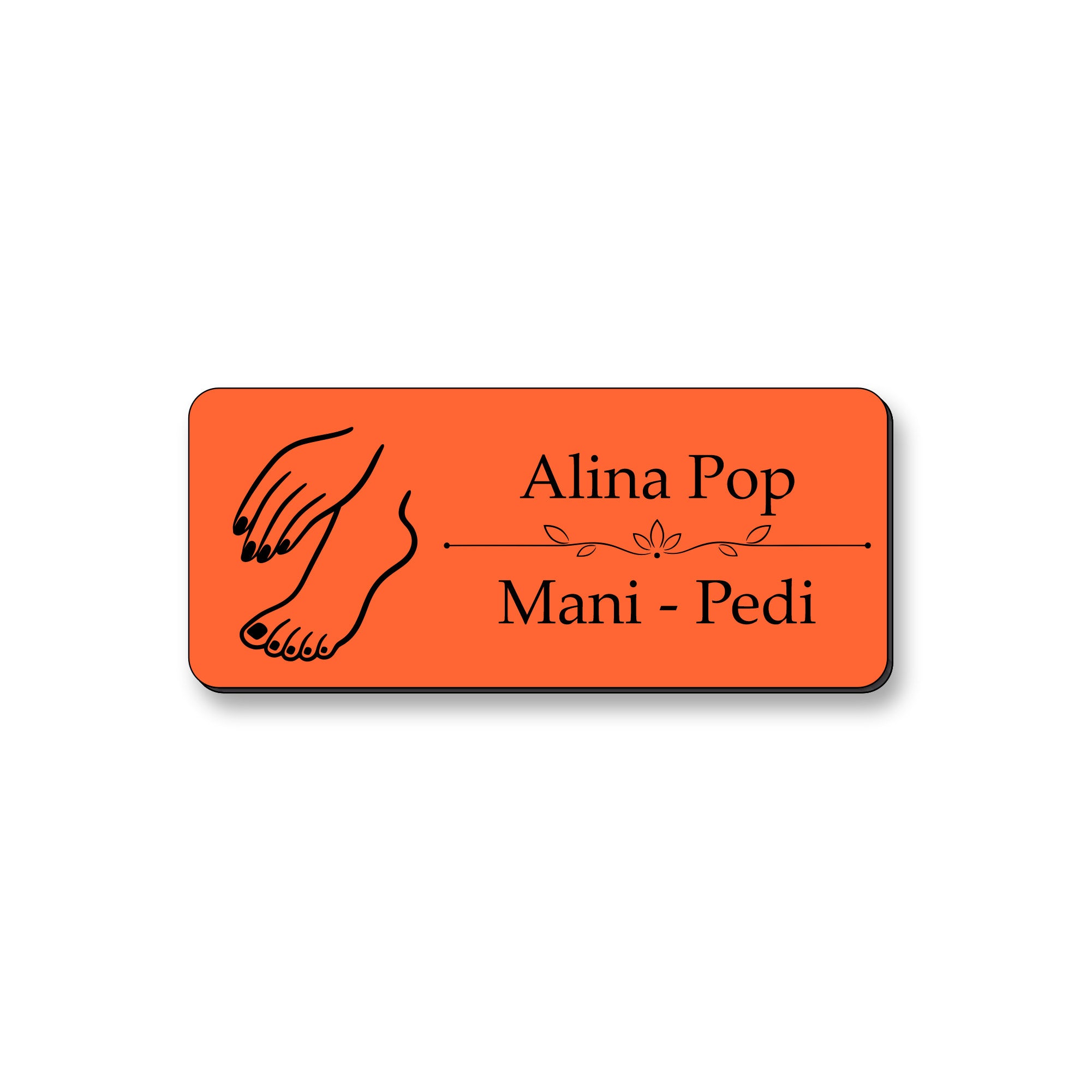 Ecuson Manichiura Pedichiura Personalizat 7x3 cm - Gravura Laser, 17 Culori