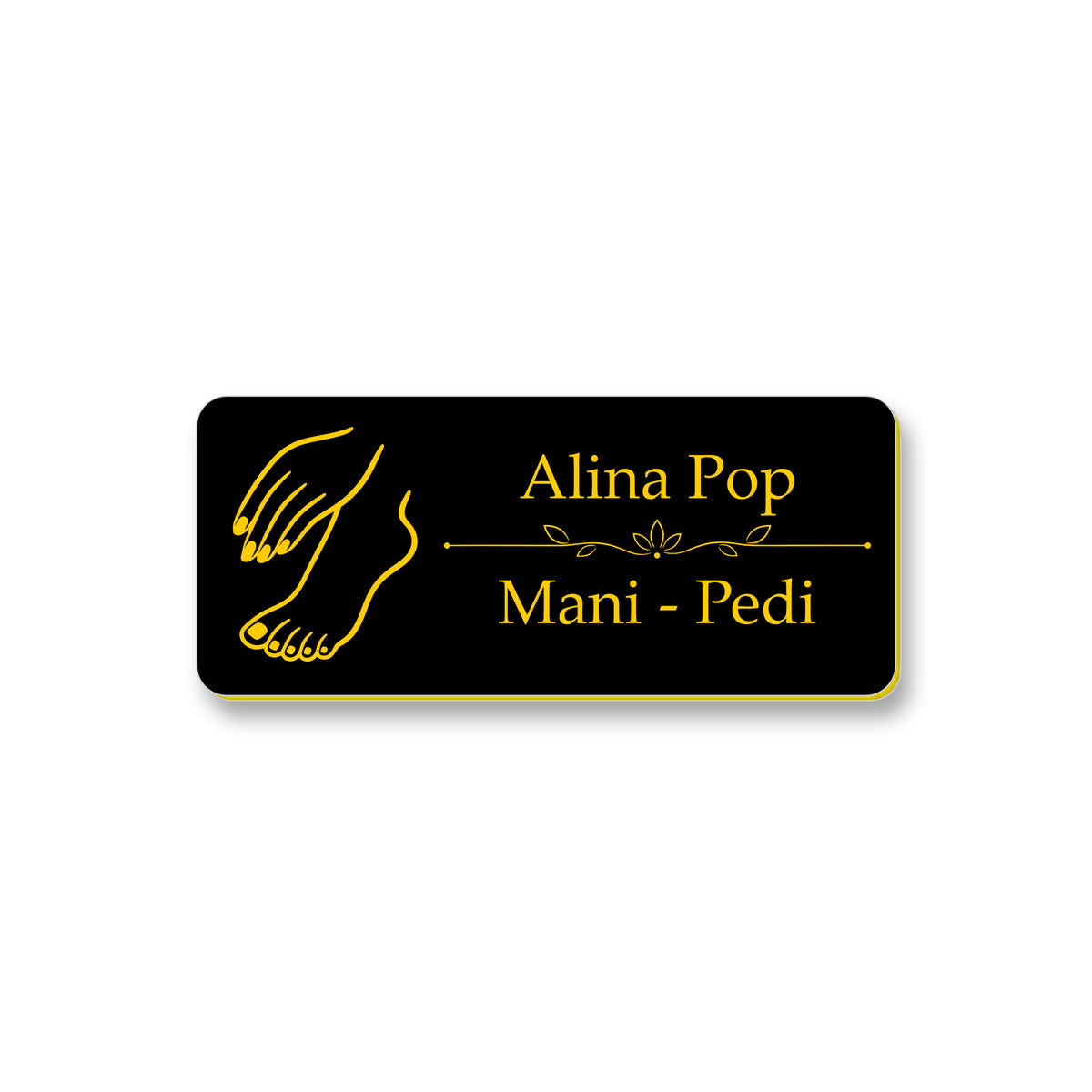 Ecuson Manichiura Pedichiura Personalizat 7x3 cm - Gravura Laser, 17 Culori