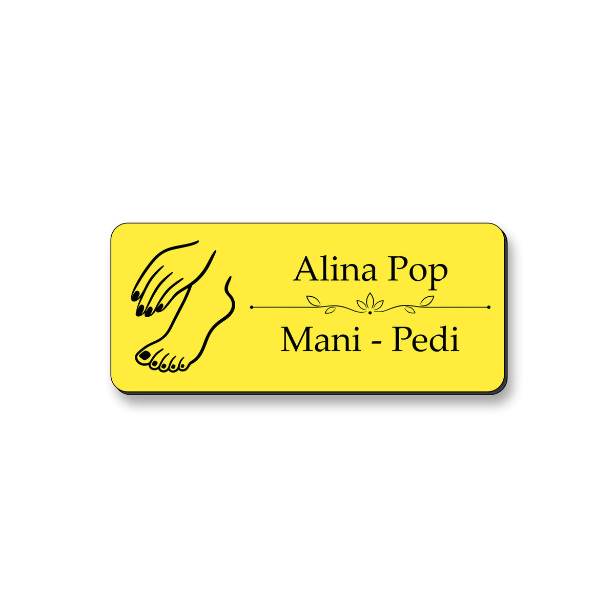 Ecuson Manichiura Pedichiura Personalizat 7x3 cm - Gravura Laser, 17 Culori
