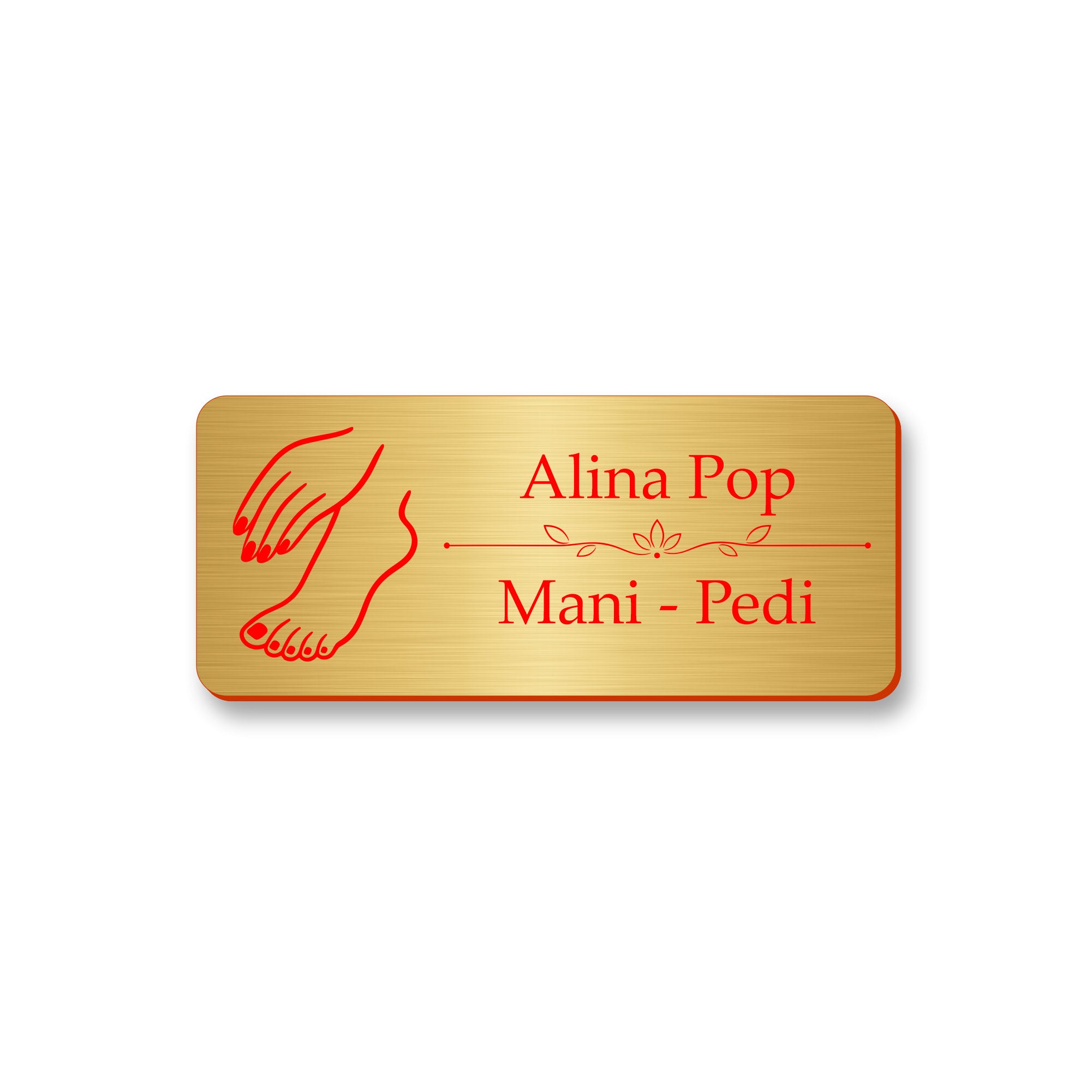 Ecuson Manichiura Pedichiura Personalizat 7x3 cm - Gravura Laser, 17 Culori