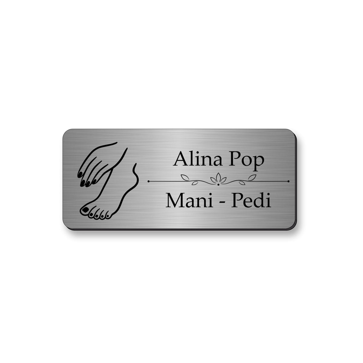 Ecuson Manichiura Pedichiura Personalizat 7x3 cm - Gravura Laser, 17 Culori
