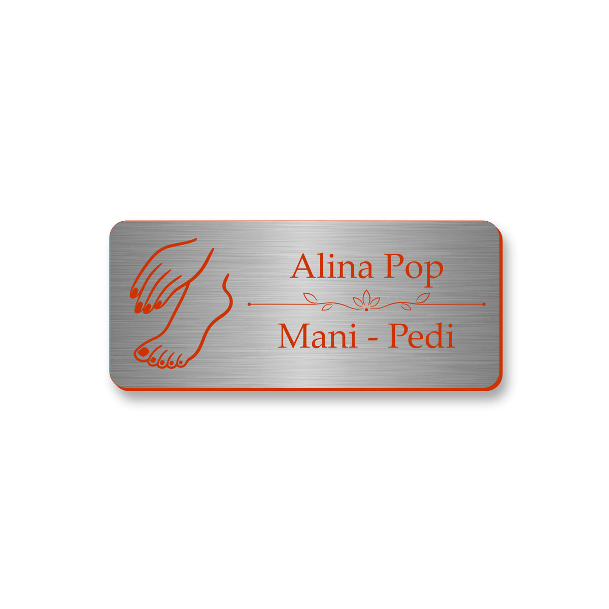 Ecuson Manichiura Pedichiura Personalizat 7x3 cm - Gravura Laser, 17 Culori