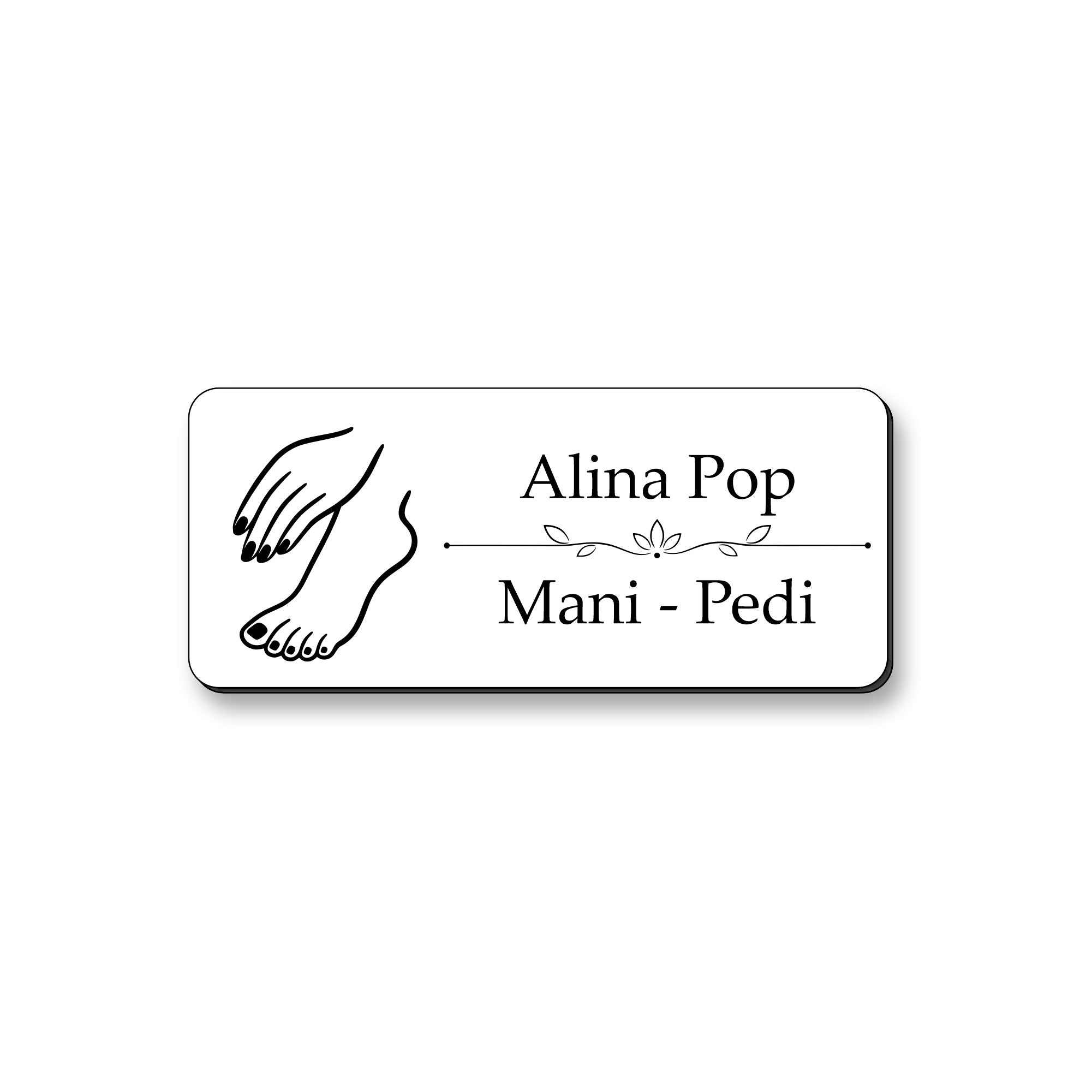 Ecuson Manichiura Pedichiura Personalizat 7x3 cm - Gravura Laser, 17 Culori