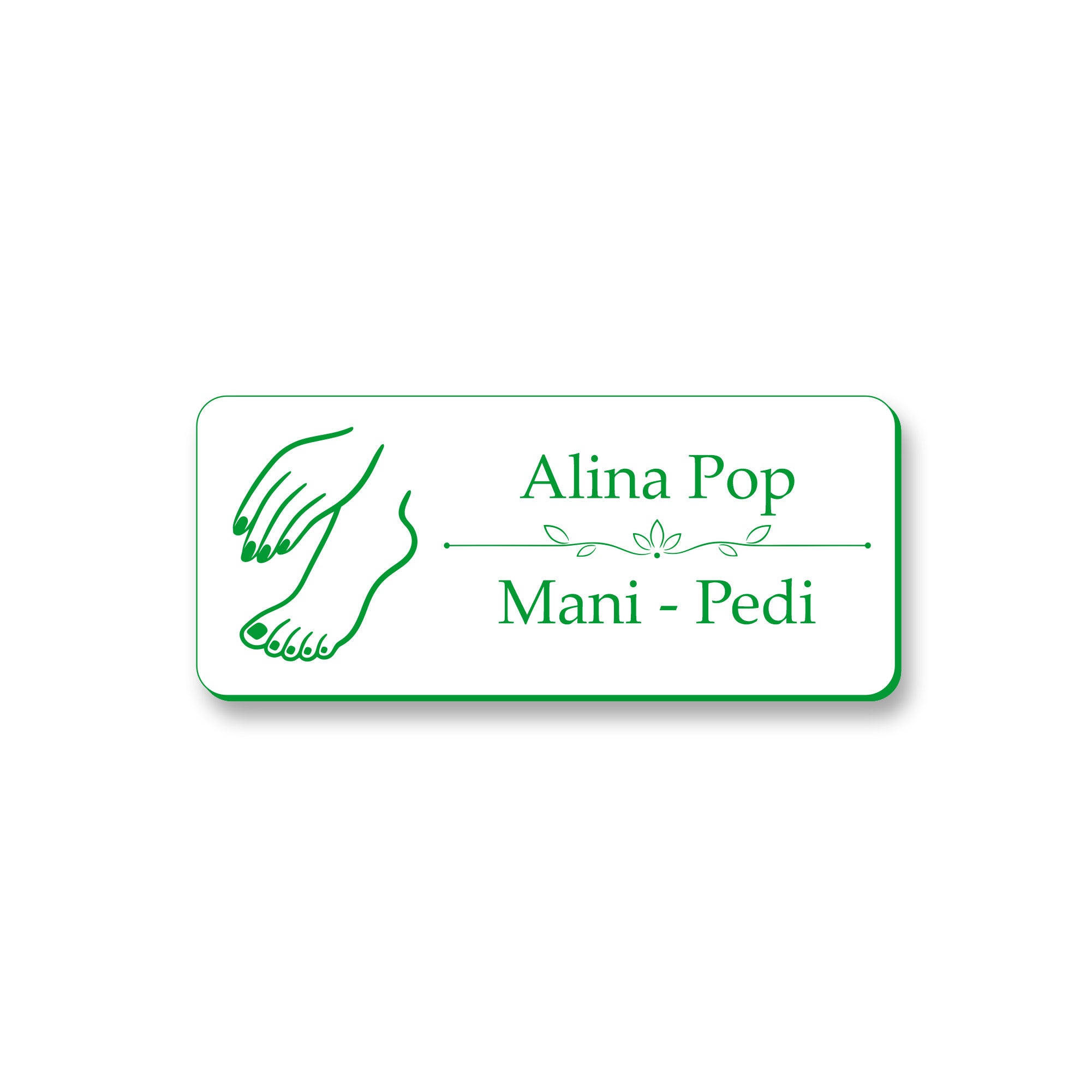 Ecuson Manichiura Pedichiura Personalizat 7x3 cm - Gravura Laser, 17 Culori