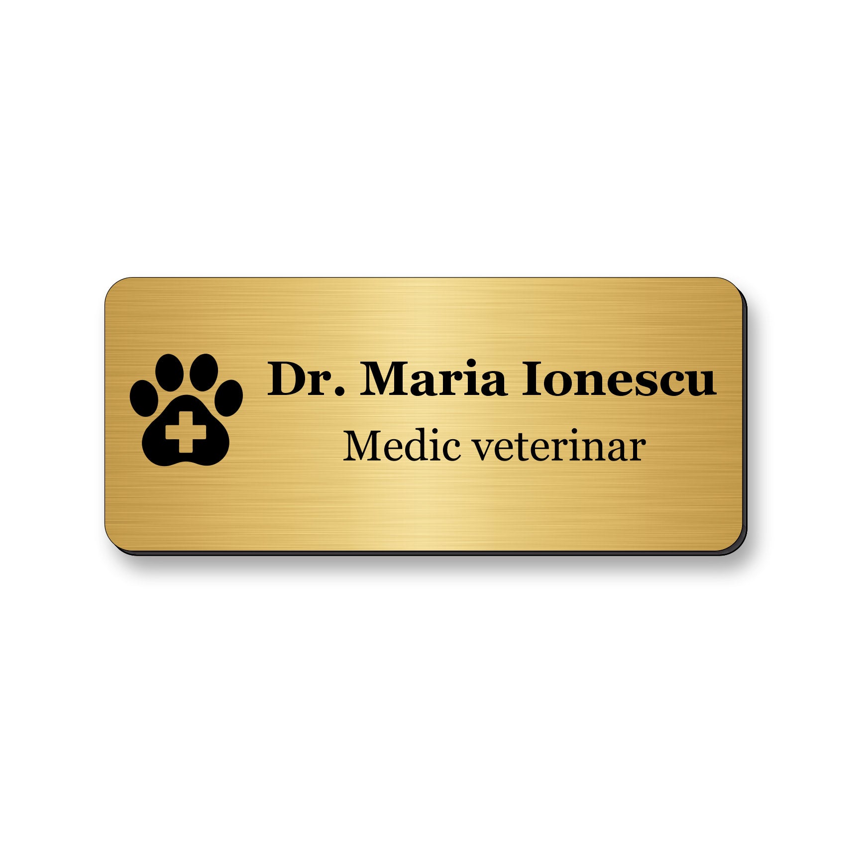 Ecuson Veterinar Personalizat 7x3 cm - Gravura Laser, 17 Culori