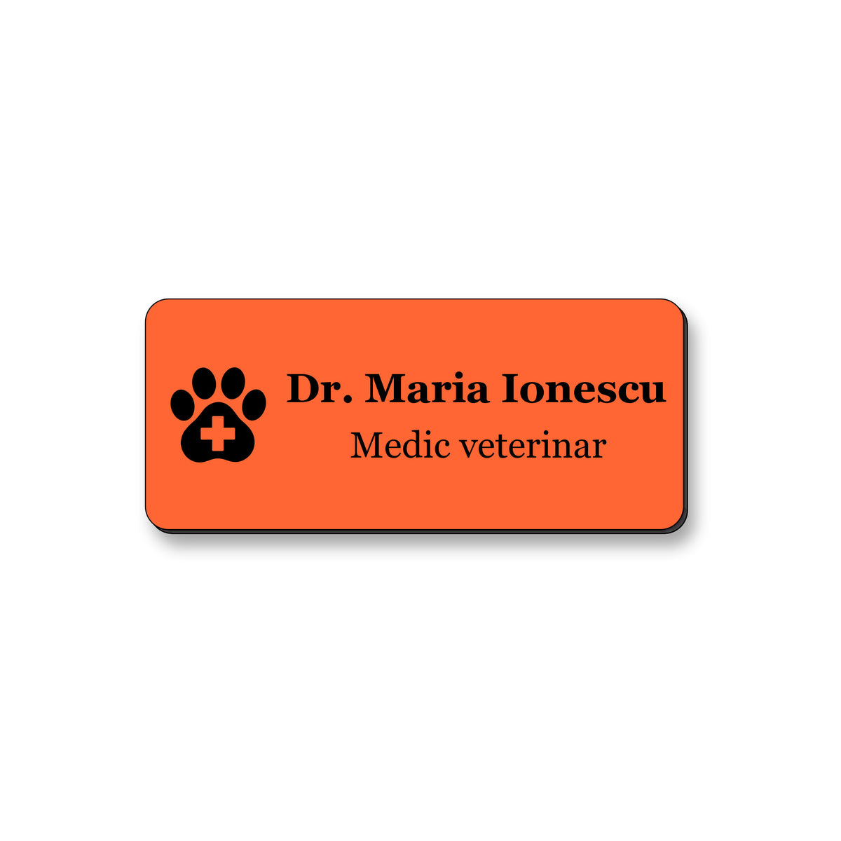 Ecuson Veterinar Personalizat 7x3 cm - Gravura Laser, 17 Culori