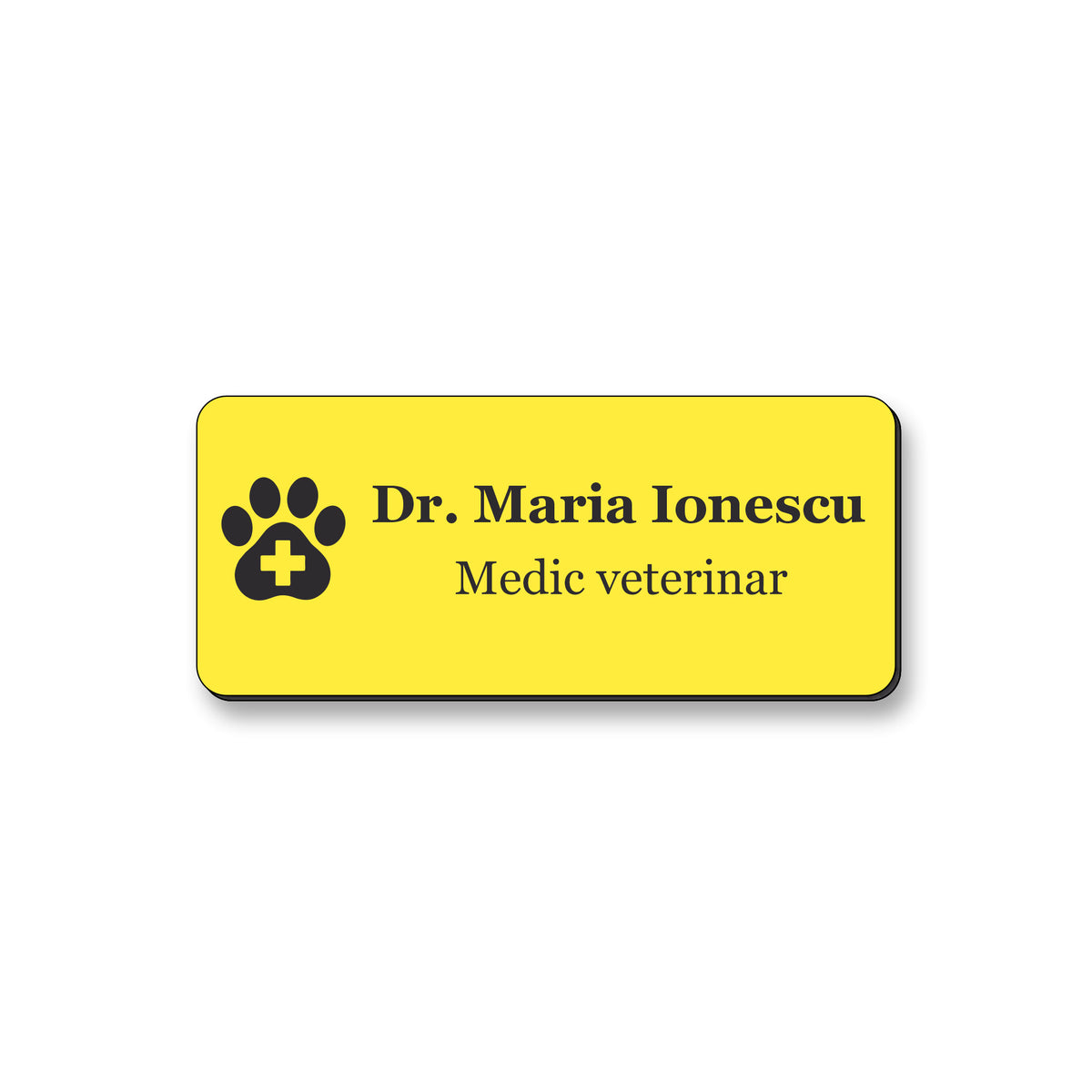 Ecuson Veterinar Personalizat 7x3 cm - Gravura Laser, 17 Culori