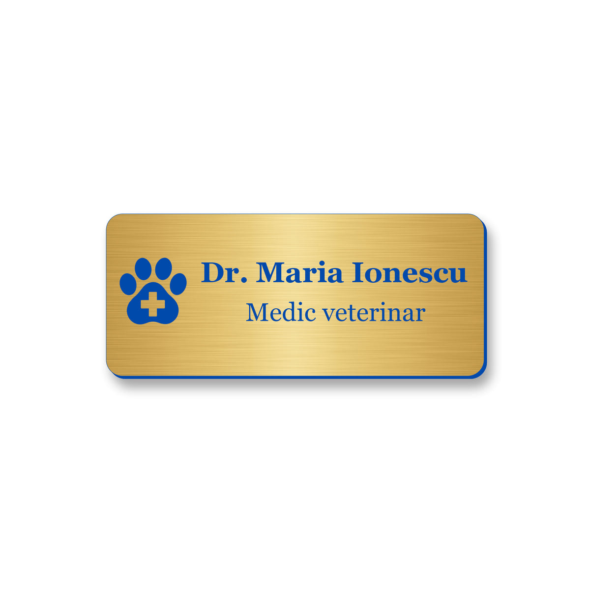 Ecuson Veterinar Personalizat 7x3 cm - Gravura Laser, 17 Culori