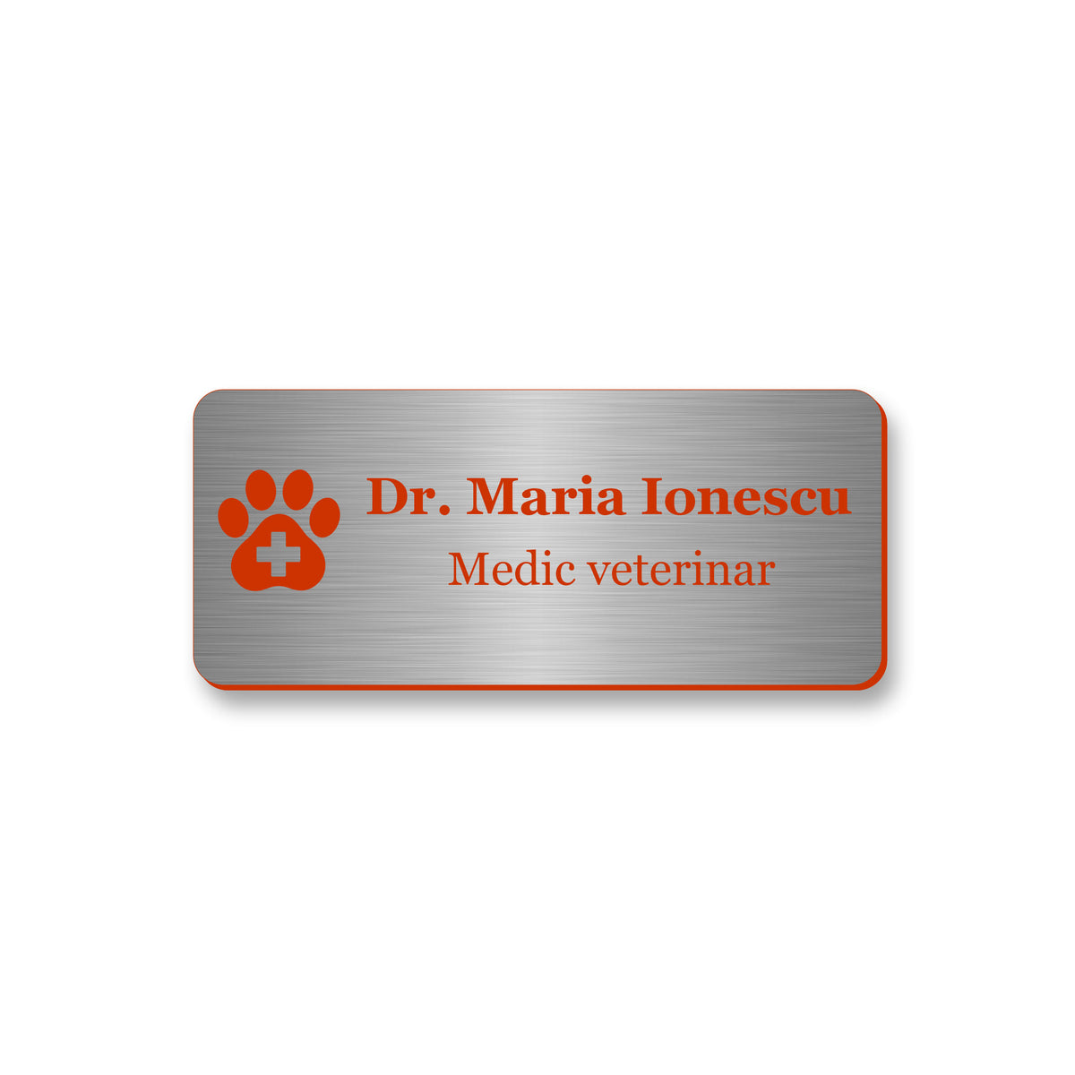 Ecuson Veterinar Personalizat 7x3 cm - Gravura Laser, 17 Culori