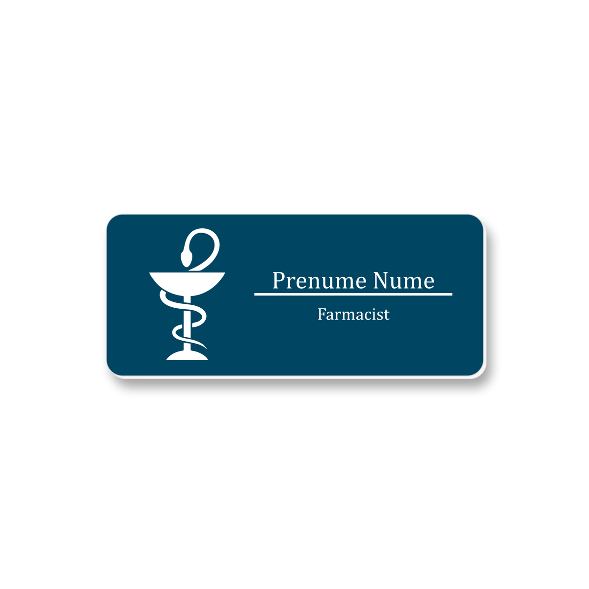 Ecuson Farmacist Personalizat 7x3 cm - Gravura Laser, 17 Culori