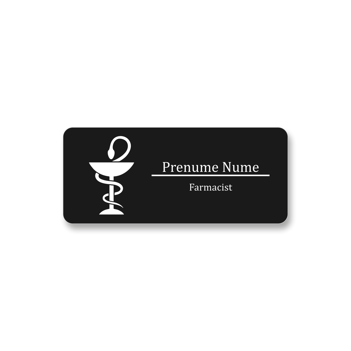 Ecuson Farmacist Personalizat 7x3 cm - Gravura Laser, 17 Culori