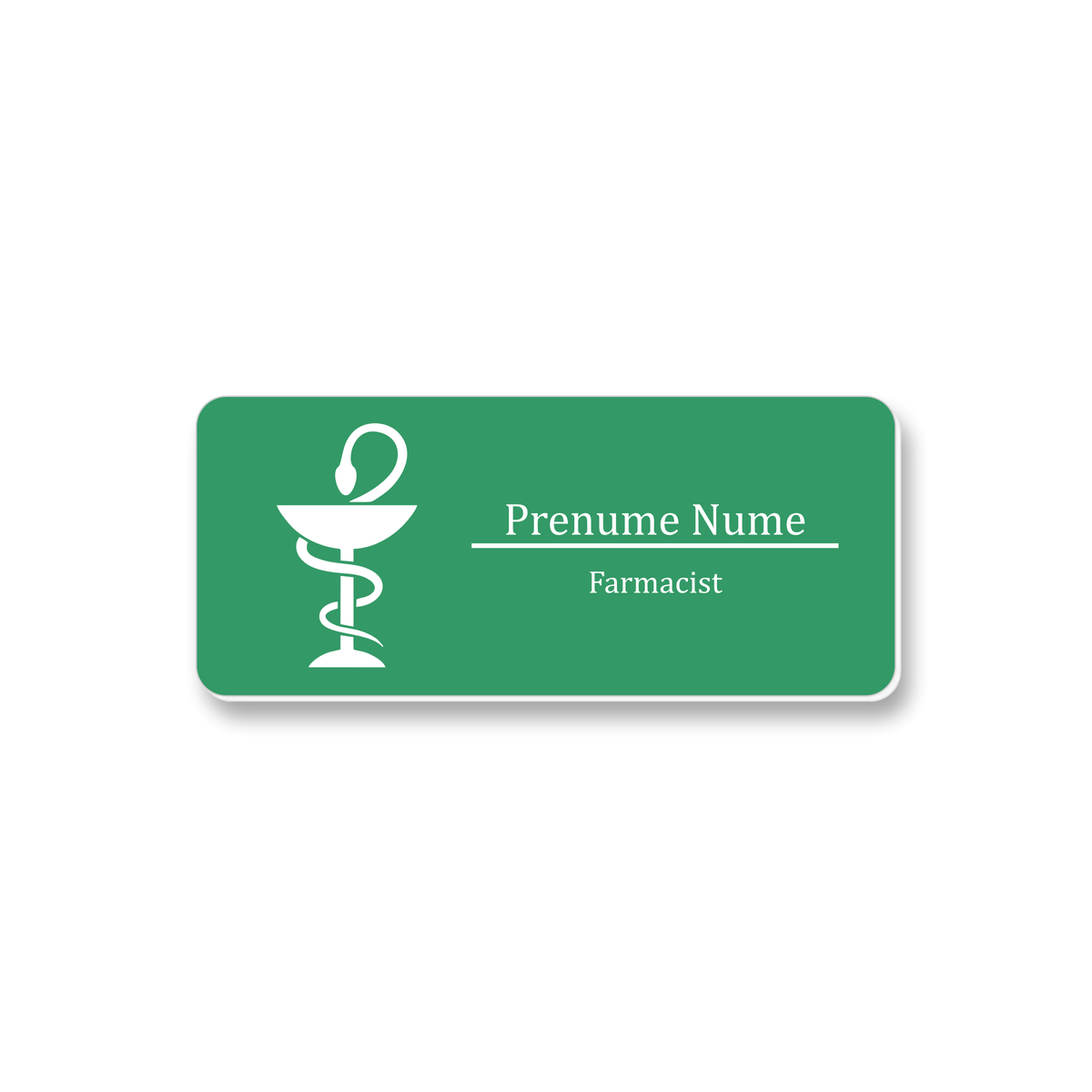 Ecuson Farmacist Personalizat 7x3 cm - Gravura Laser, 17 Culori