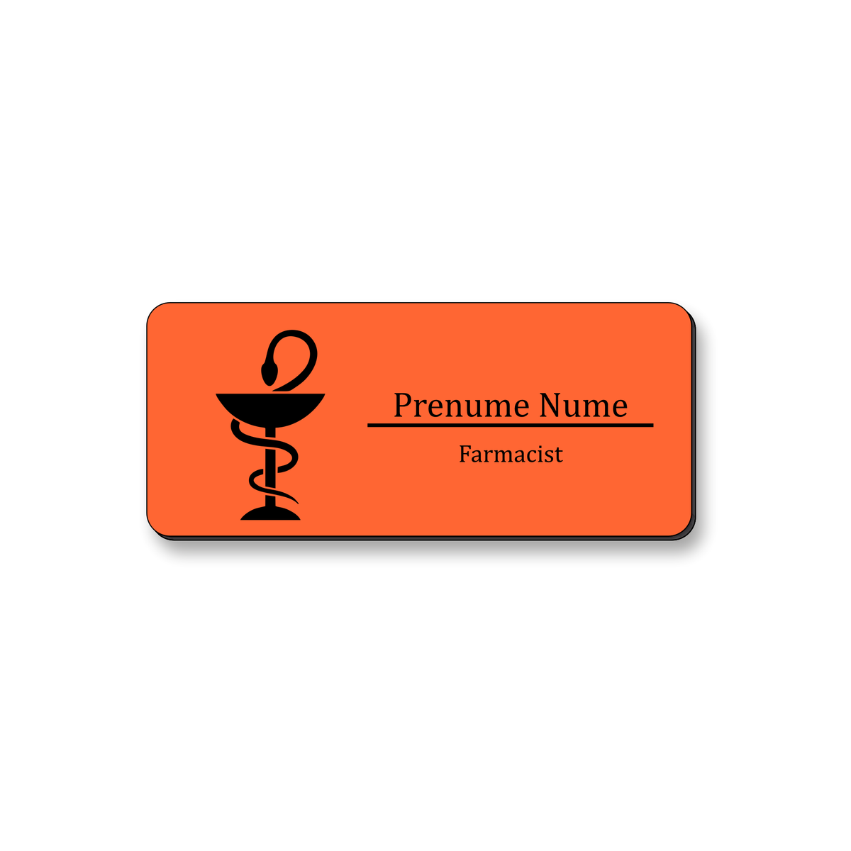 Ecuson Farmacist Personalizat 7x3 cm - Gravura Laser, 17 Culori