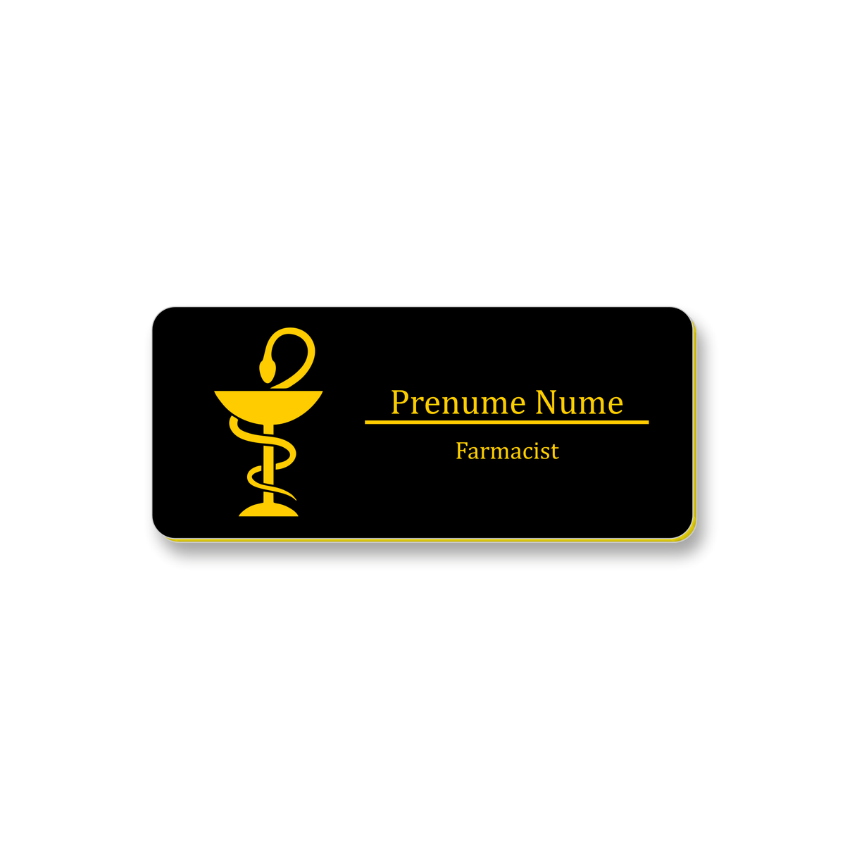 Ecuson Farmacist Personalizat 7x3 cm - Gravura Laser, 17 Culori