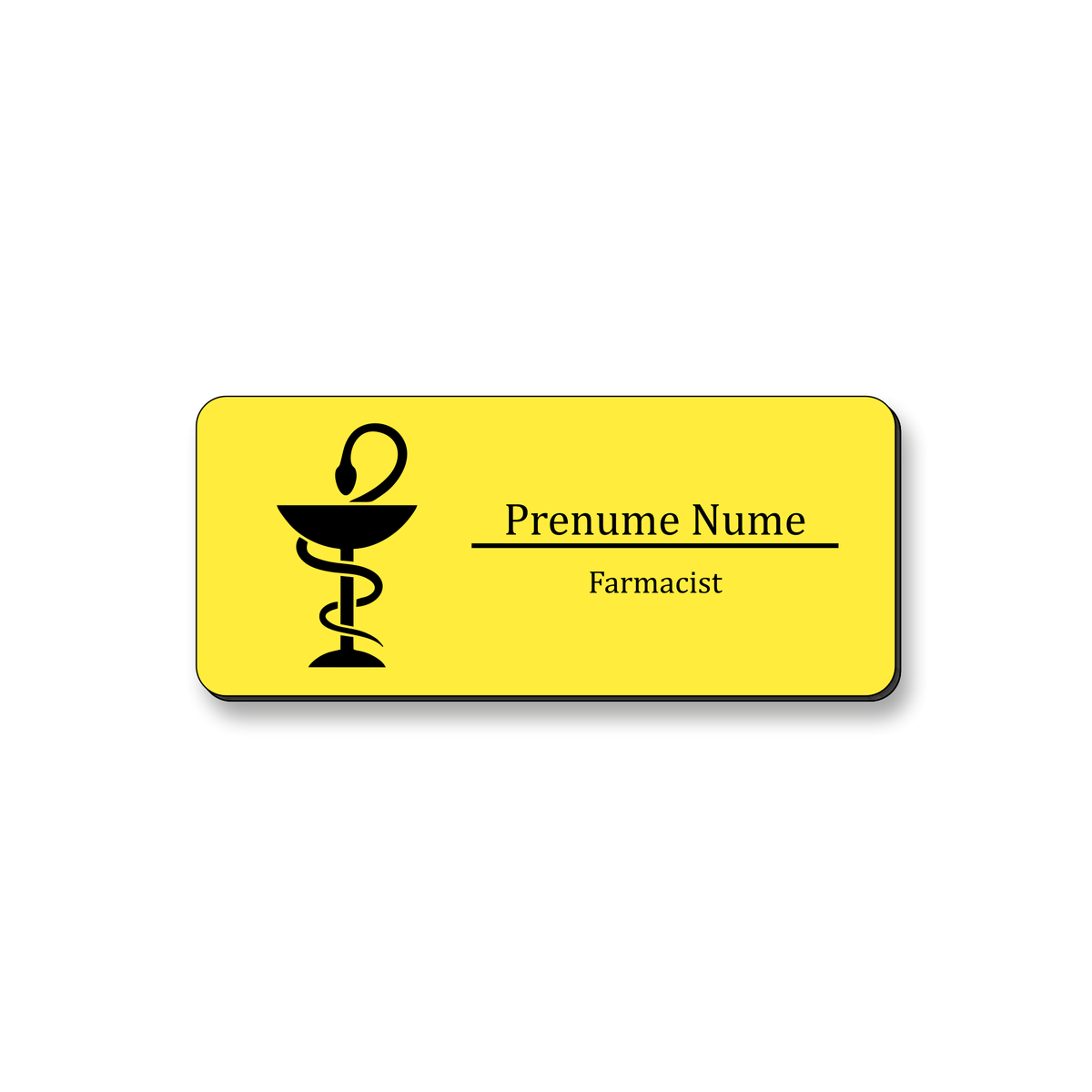 Ecuson Farmacist Personalizat 7x3 cm - Gravura Laser, 17 Culori