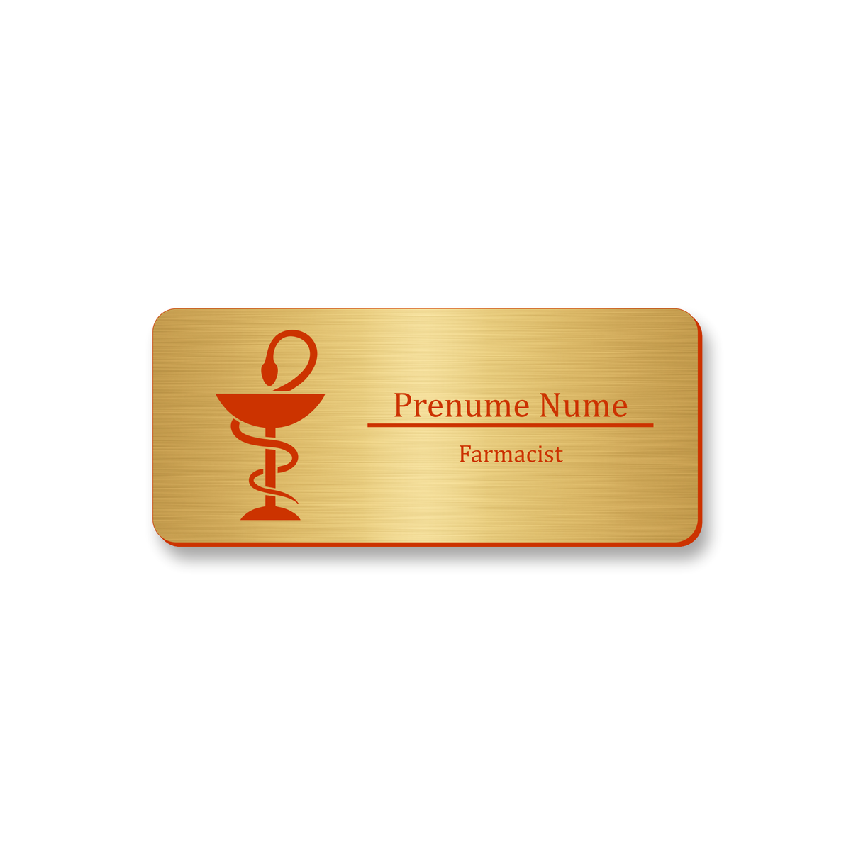 Ecuson Farmacist Personalizat 7x3 cm - Gravura Laser, 17 Culori
