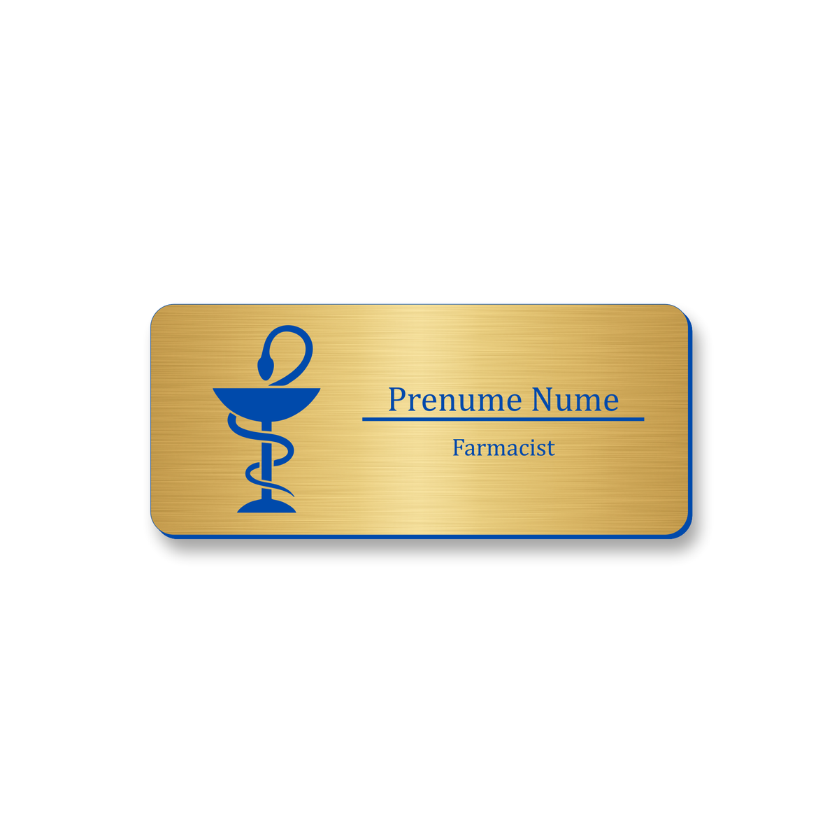 Ecuson Farmacist Personalizat 7x3 cm - Gravura Laser, 17 Culori