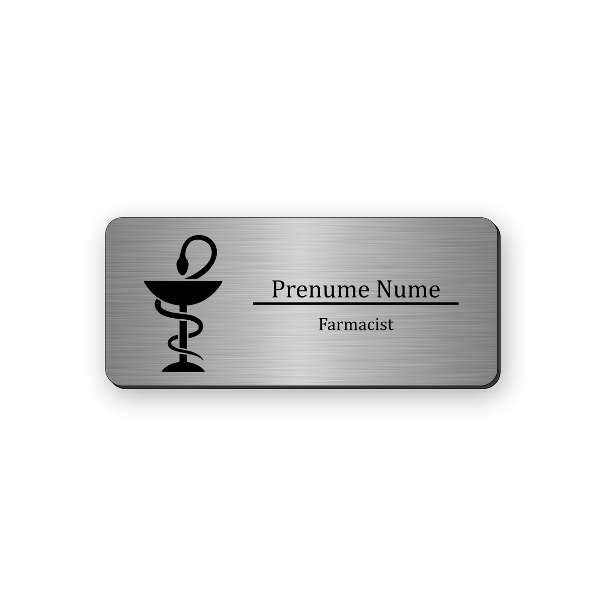 Ecuson Farmacist Personalizat 7x3 cm - Gravura Laser, 17 Culori