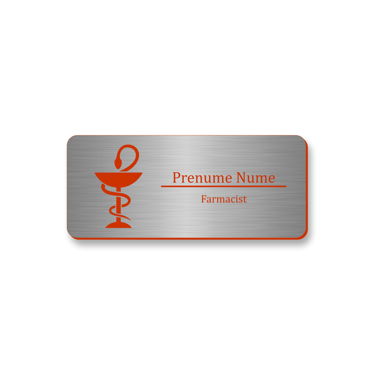 Ecuson Farmacist Personalizat 7x3 cm - Gravura Laser, 17 Culori