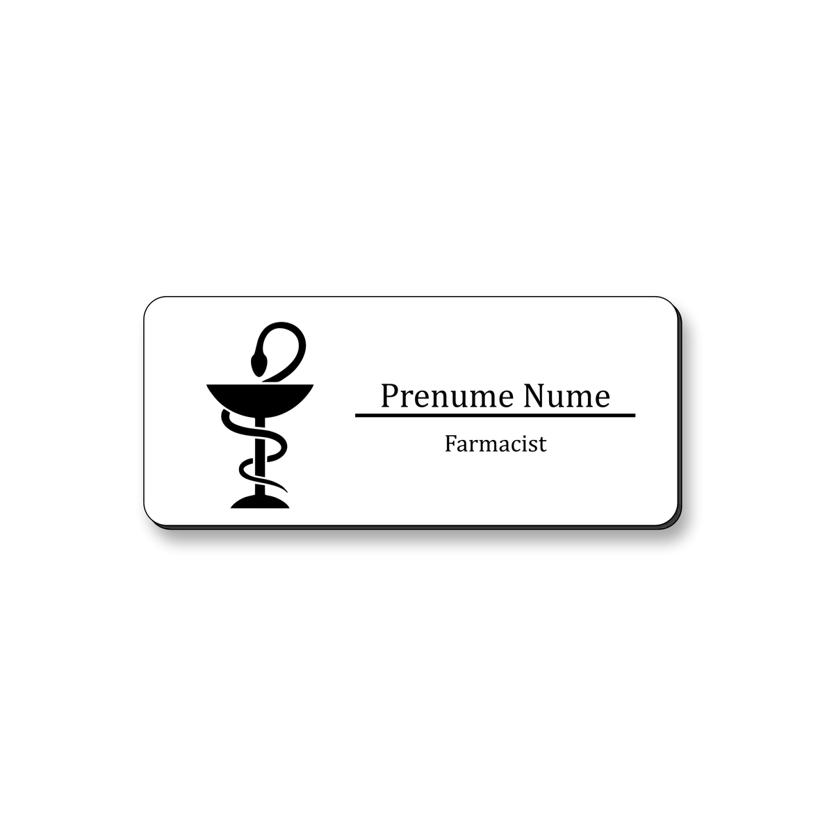 Ecuson Farmacist Personalizat 7x3 cm - Gravura Laser, 17 Culori