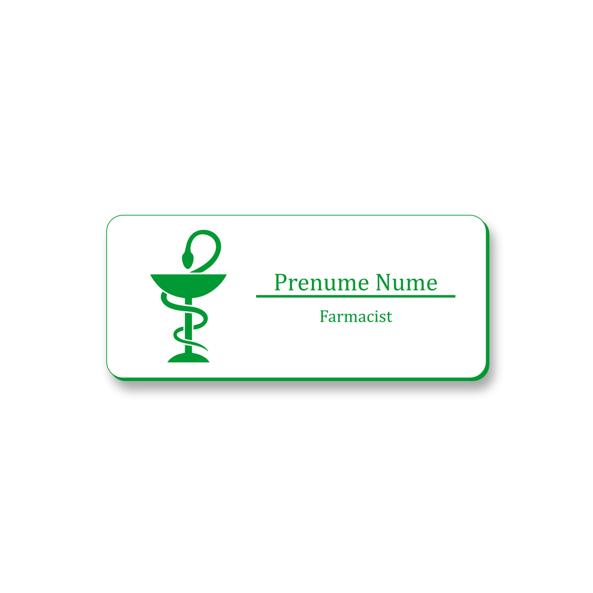 Ecuson Farmacist Personalizat 7x3 cm - Gravura Laser, 17 Culori
