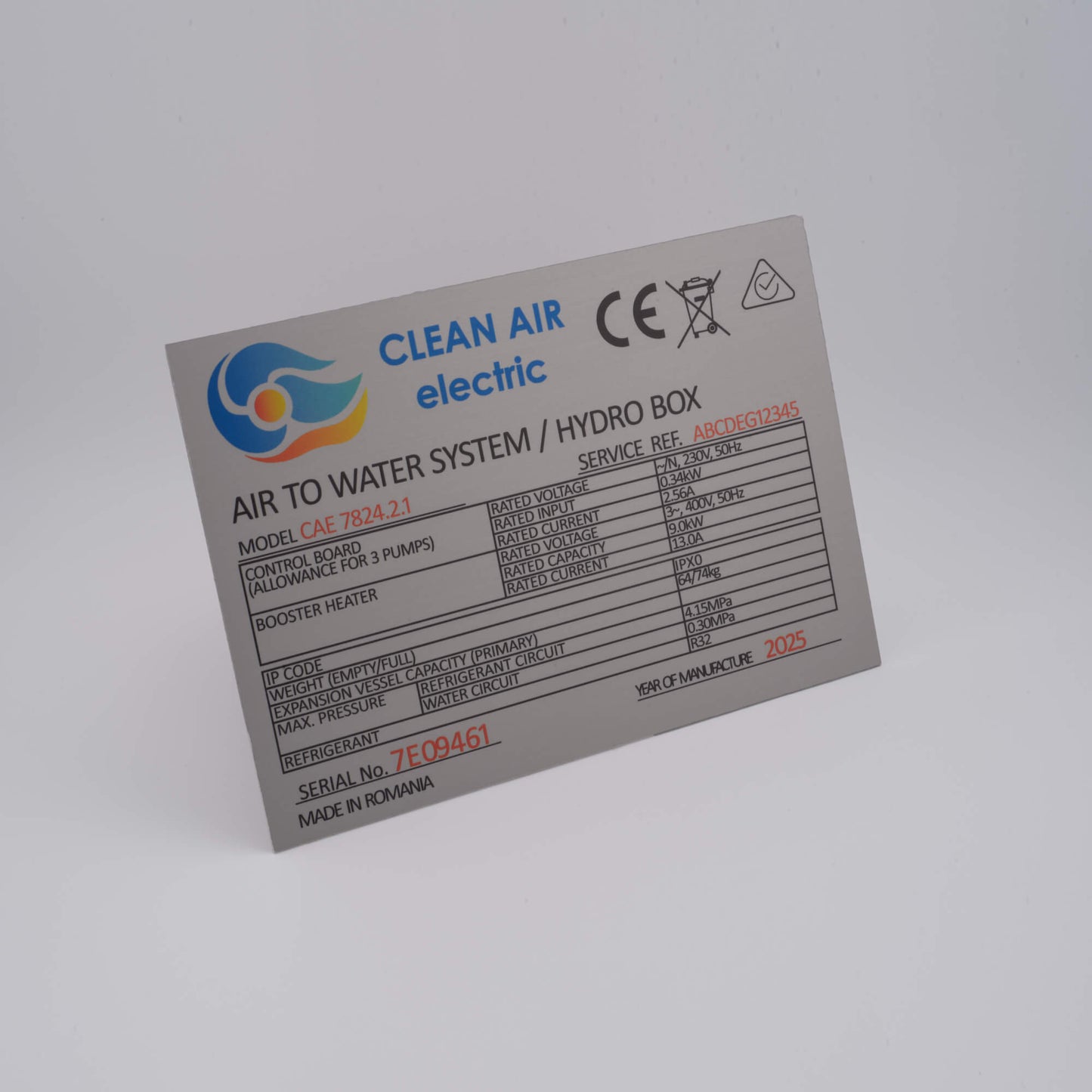 Personalized Aluminum Industrial Label UV Print 10x15cm