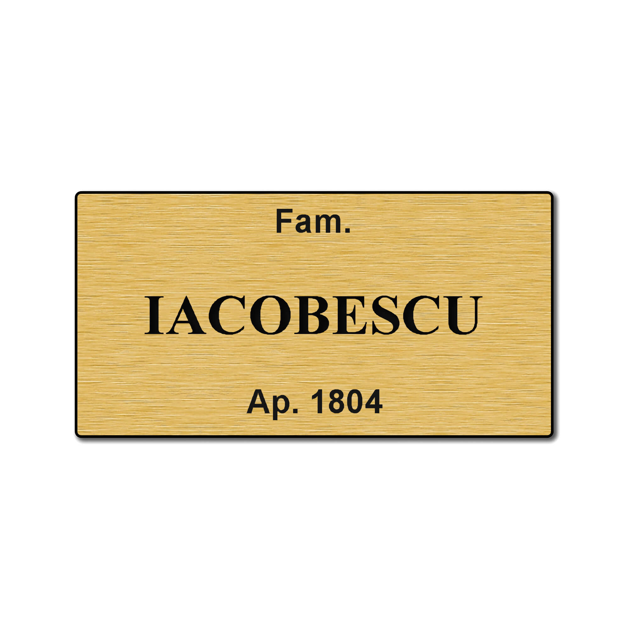 Apartment Door Plate - Gold / Black