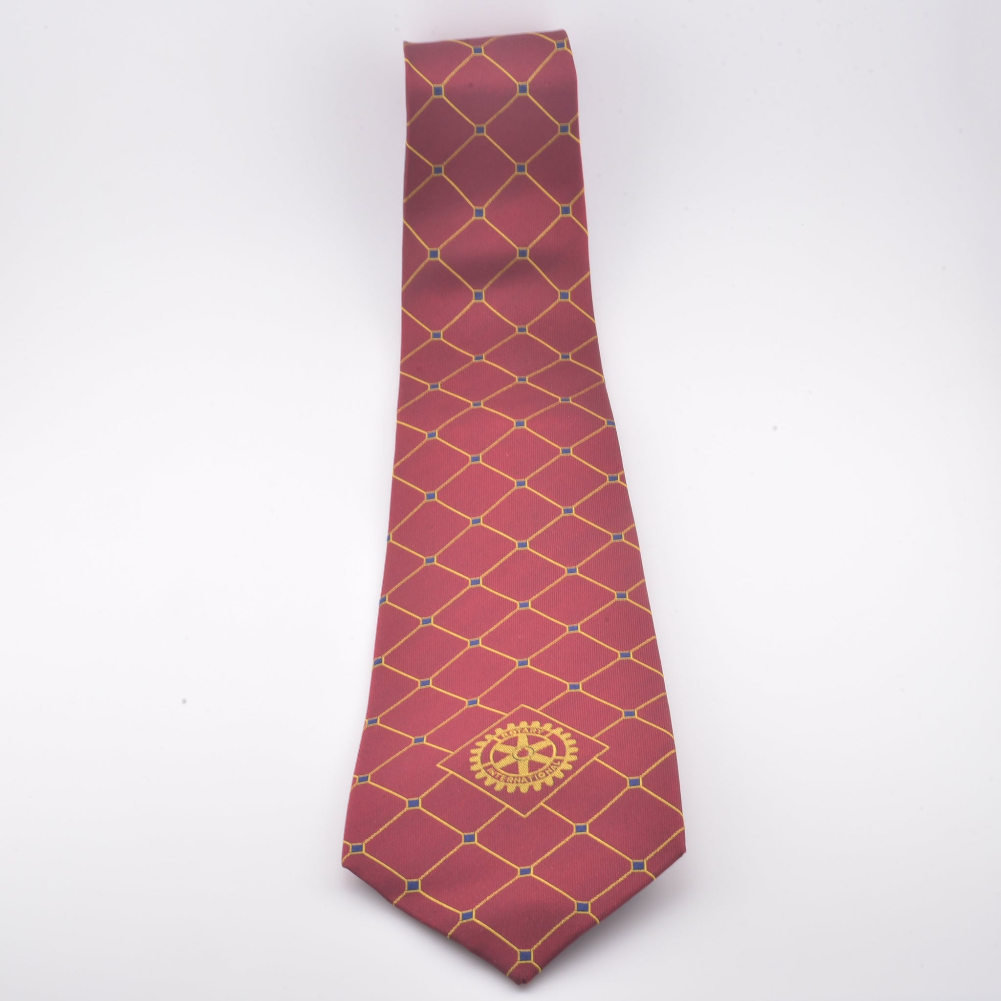 Cravata Rotary cu lungime de 160 cm si imprimeu geometric cu romburi.