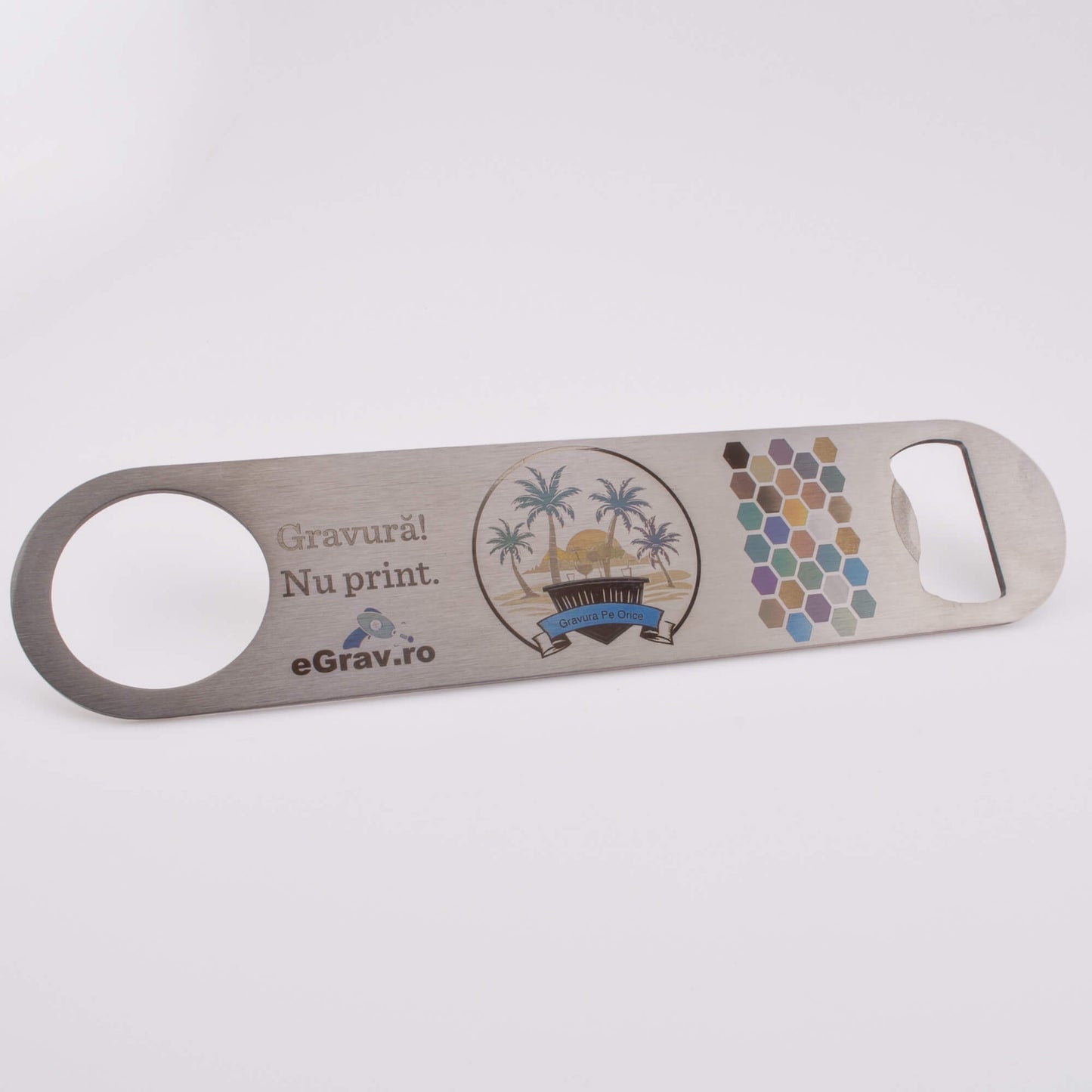 Deschizator de sticle inox personalizat gravat bar blade