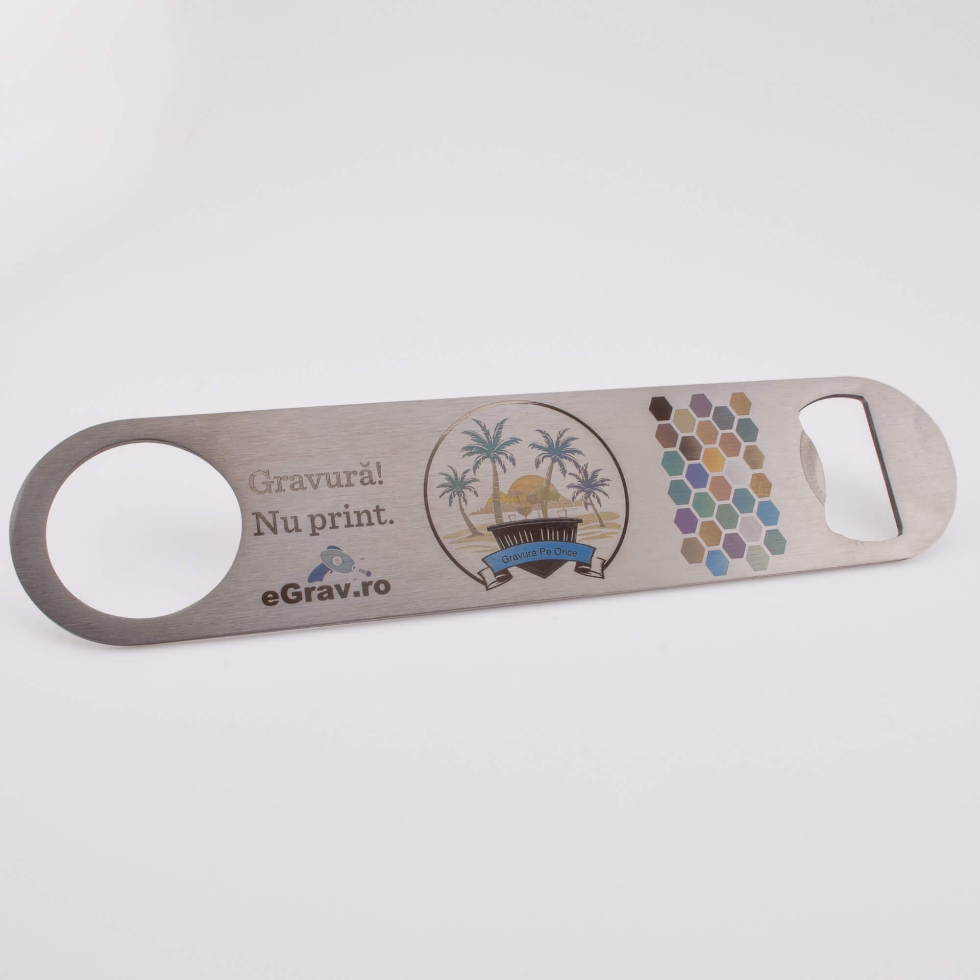 Deschizator de sticle inox personalizat gravat bar blade