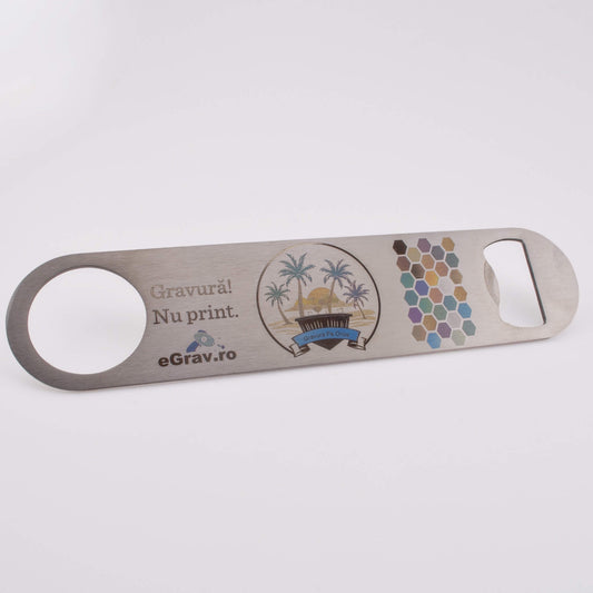 Deschizator de sticle inox personalizat gravat bar blade