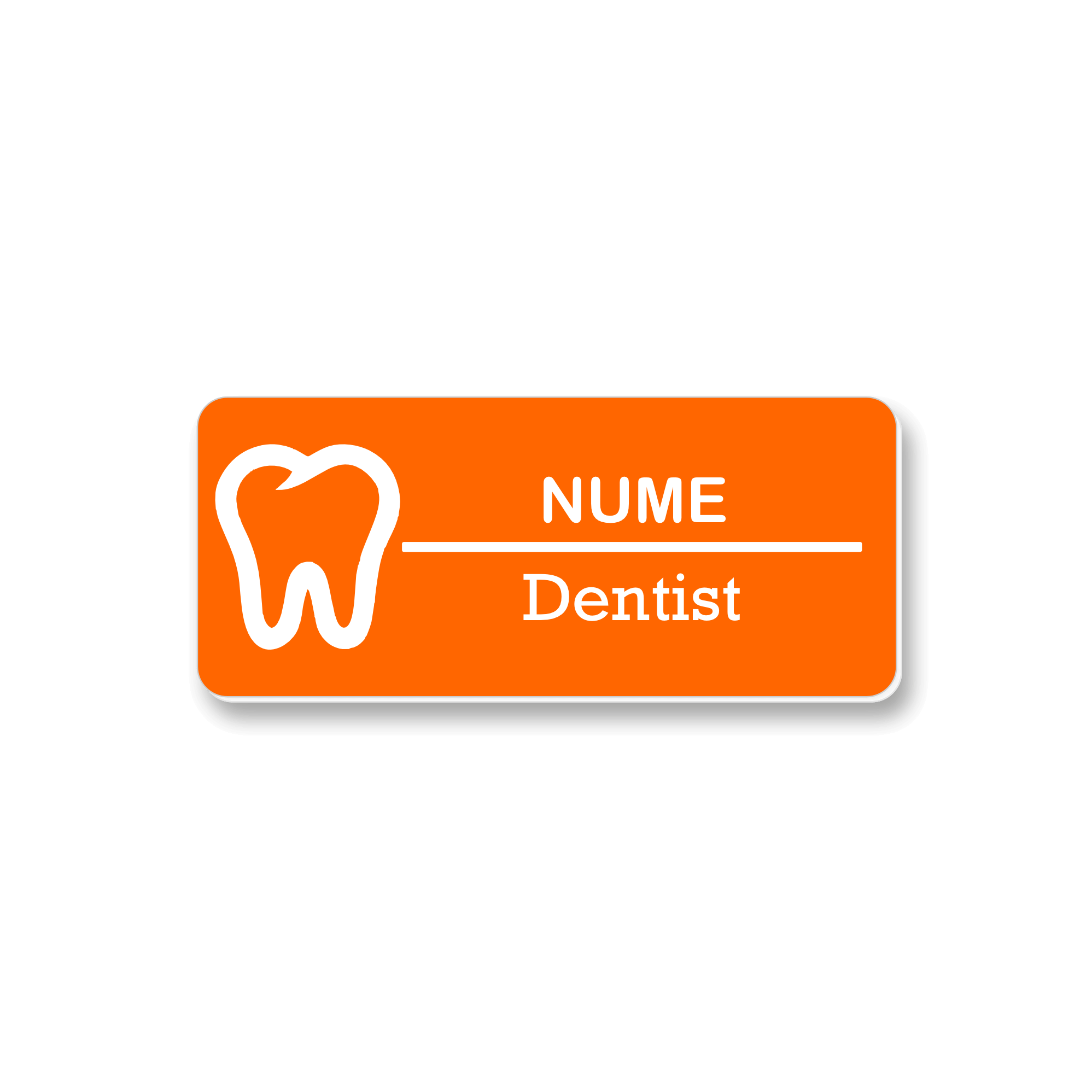 Personalized medical badge 7 x 3 cm Gold - Black