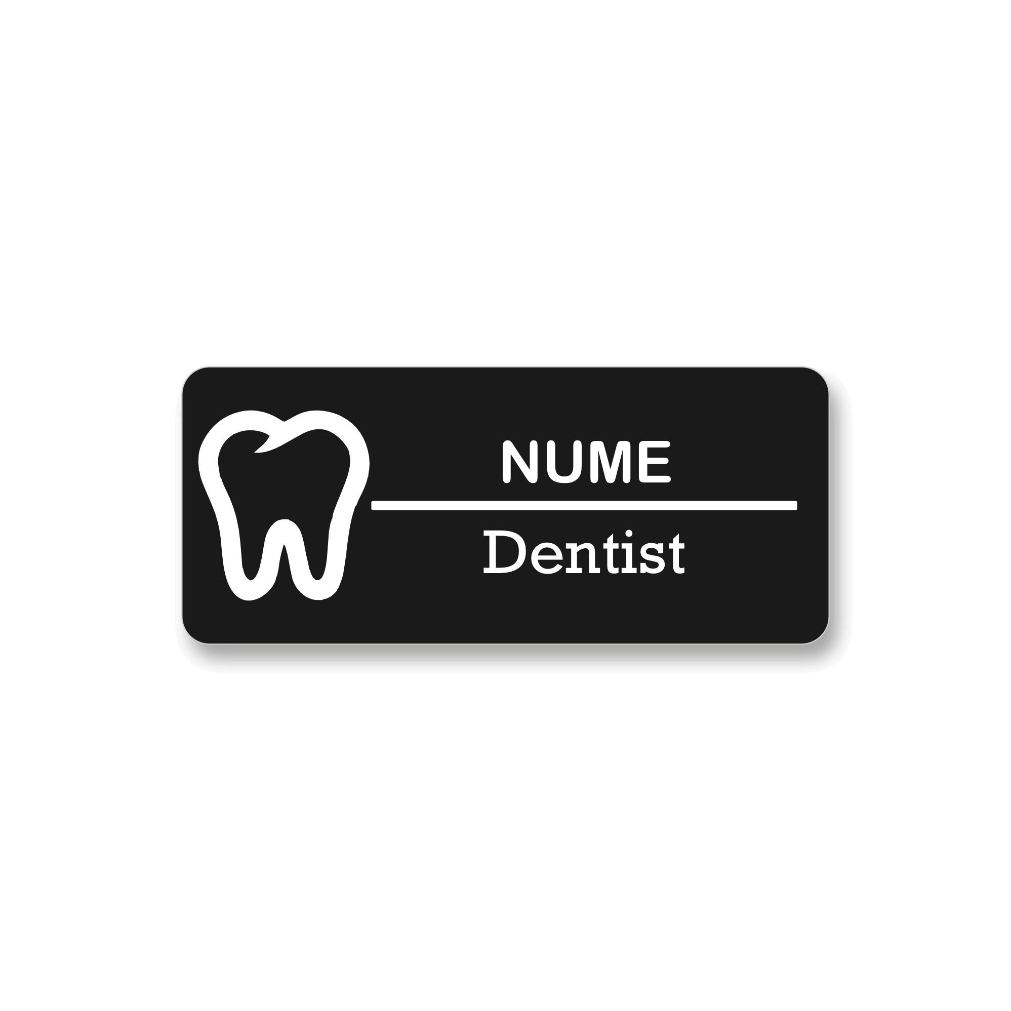 Personalized medical badge 7 x 3 cm Gold - Black