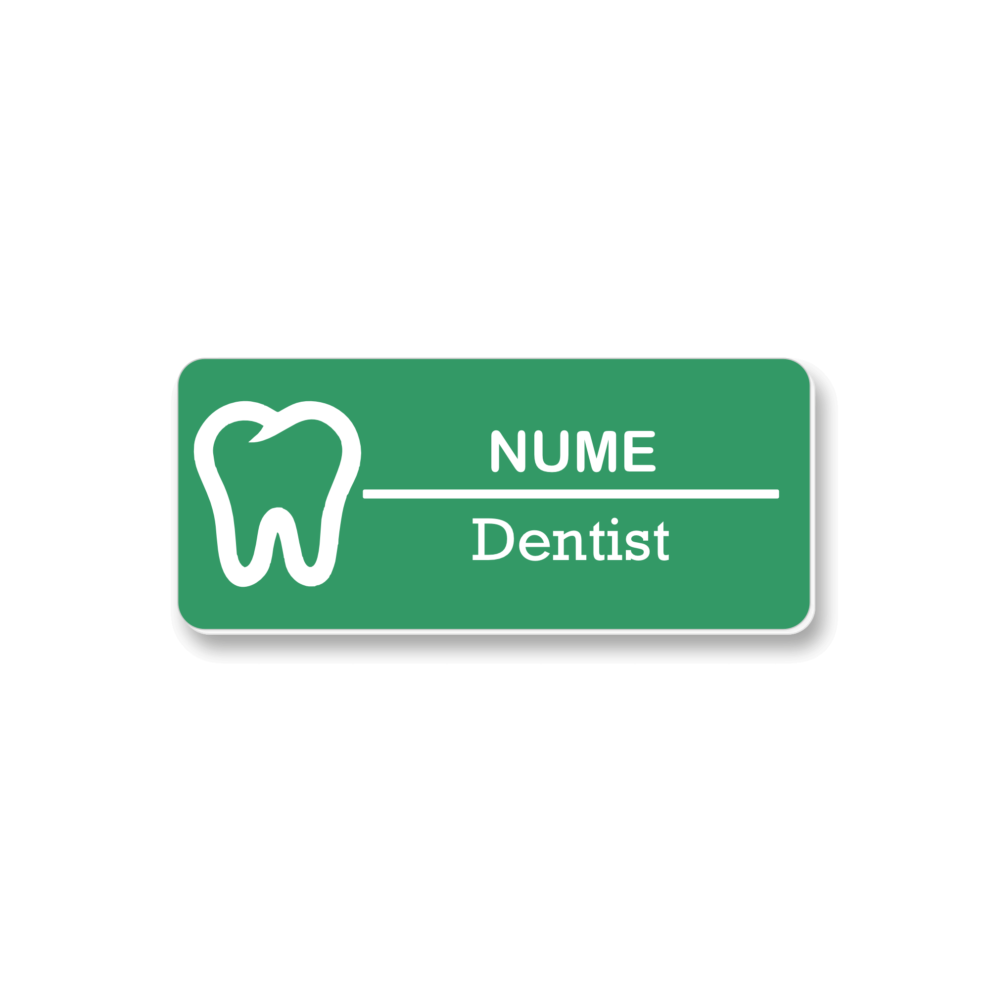 Personalized medical badge 7 x 3 cm Gold - Black