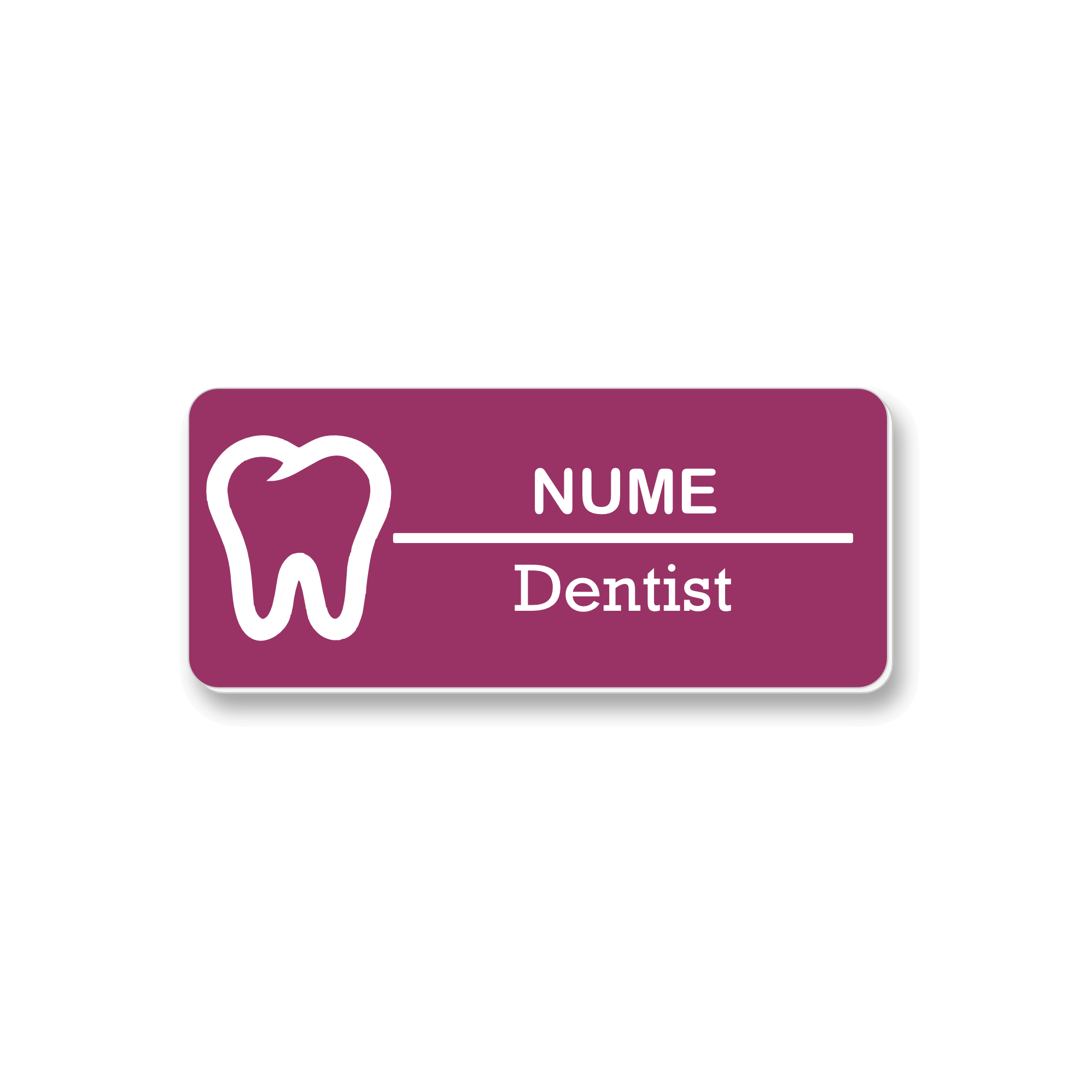 Personalized medical badge 7 x 3 cm Gold - Black