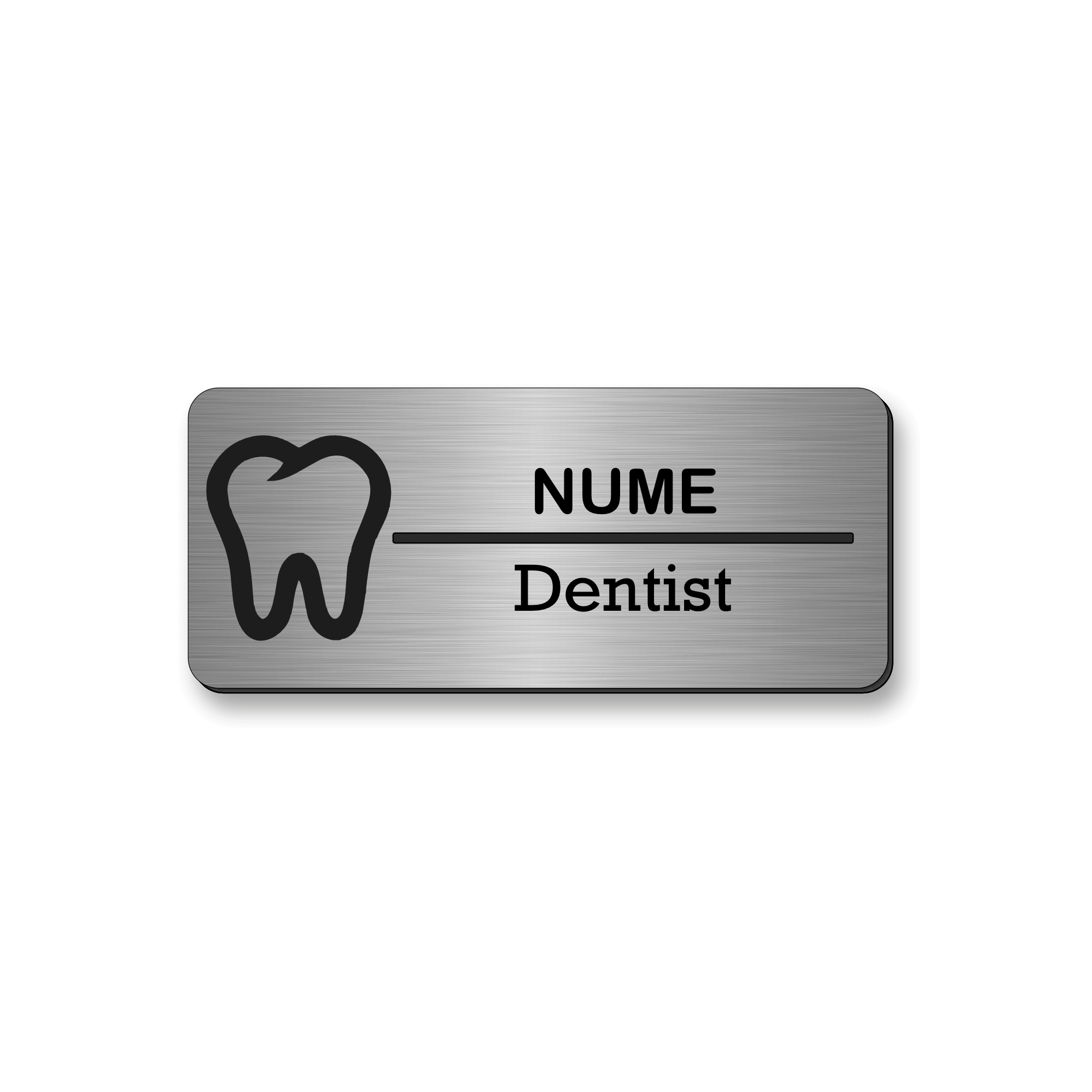 Personalized medical badge 7 x 3 cm Gold - Black