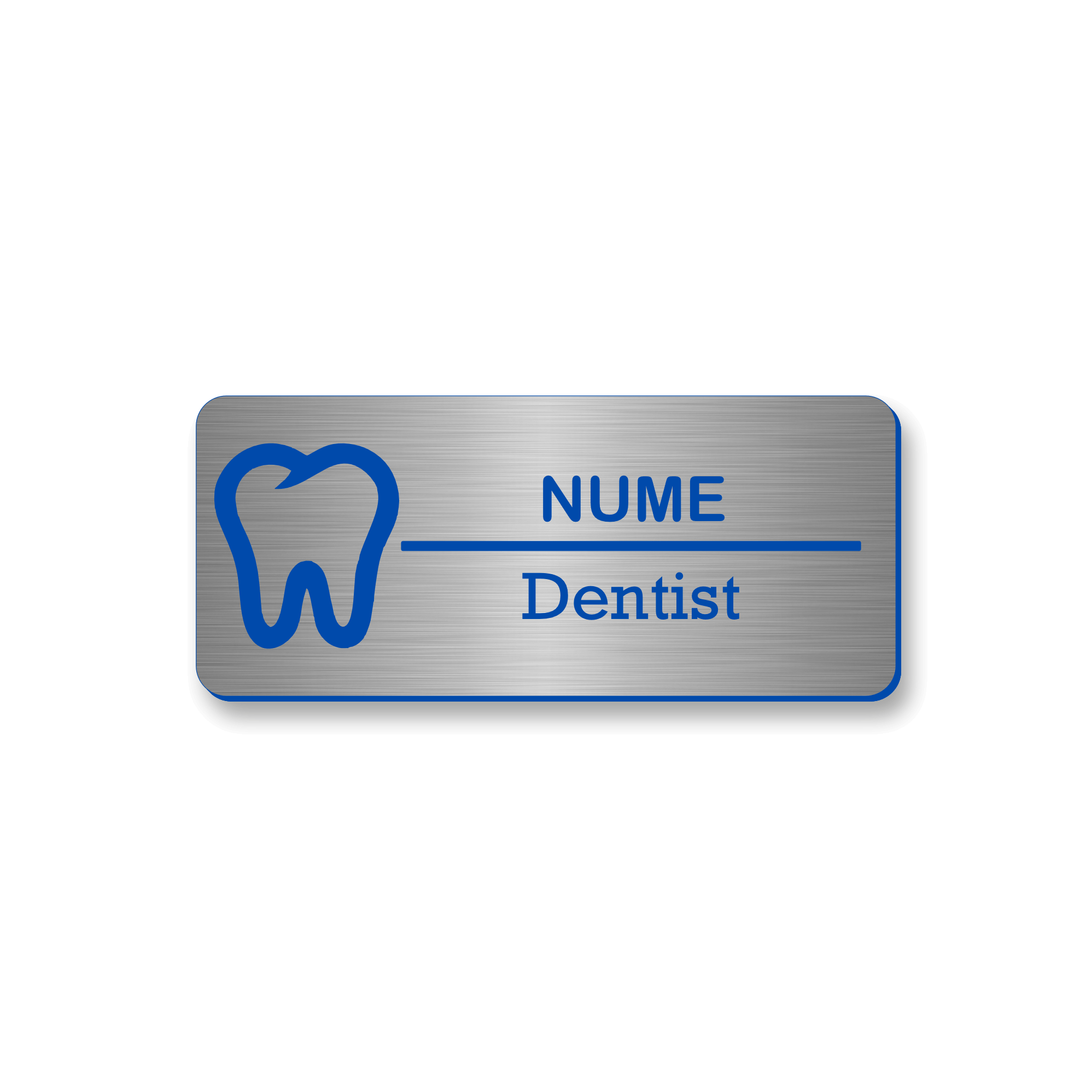 Personalized medical badge 7 x 3 cm Gold - Black