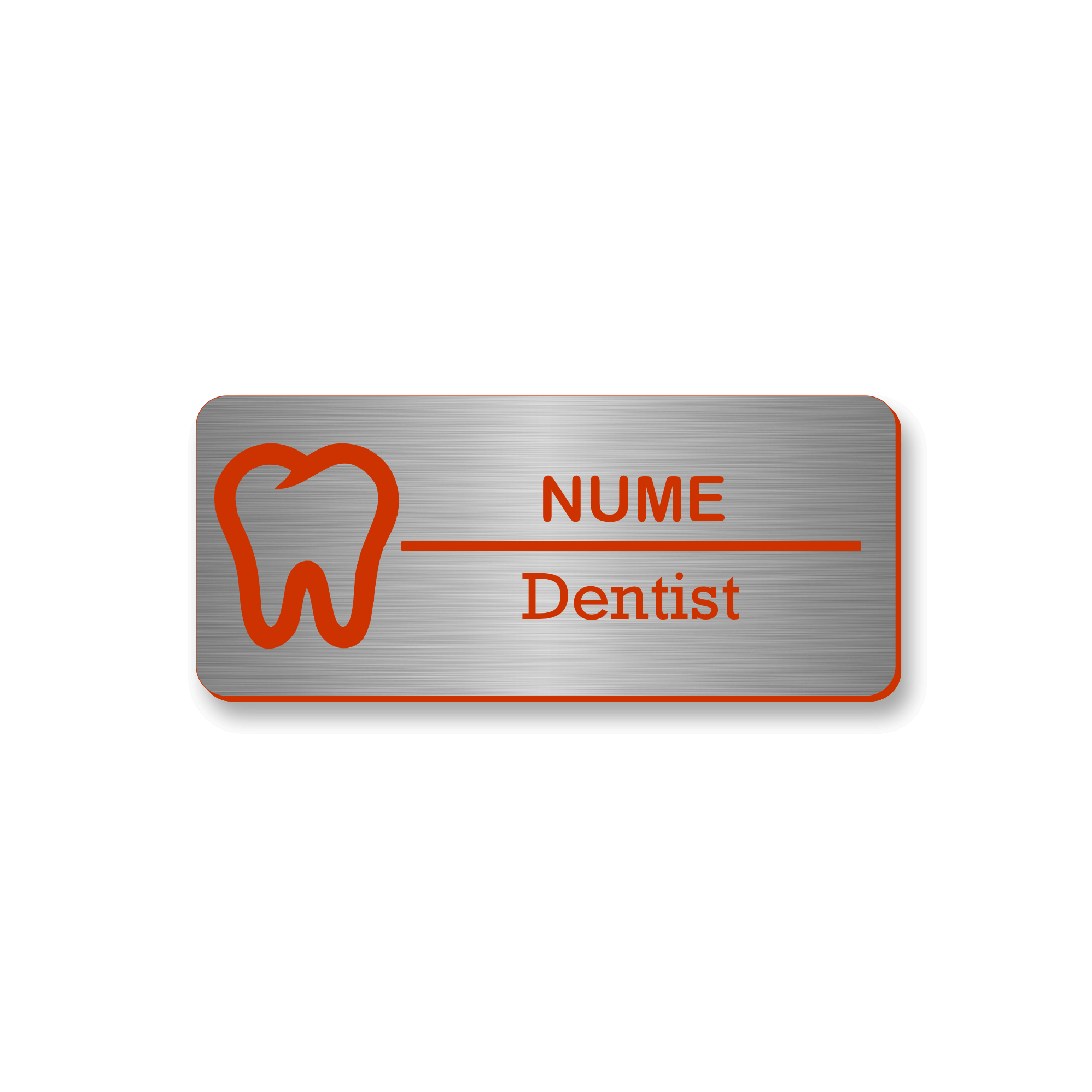 Personalized medical badge 7 x 3 cm Gold - Black