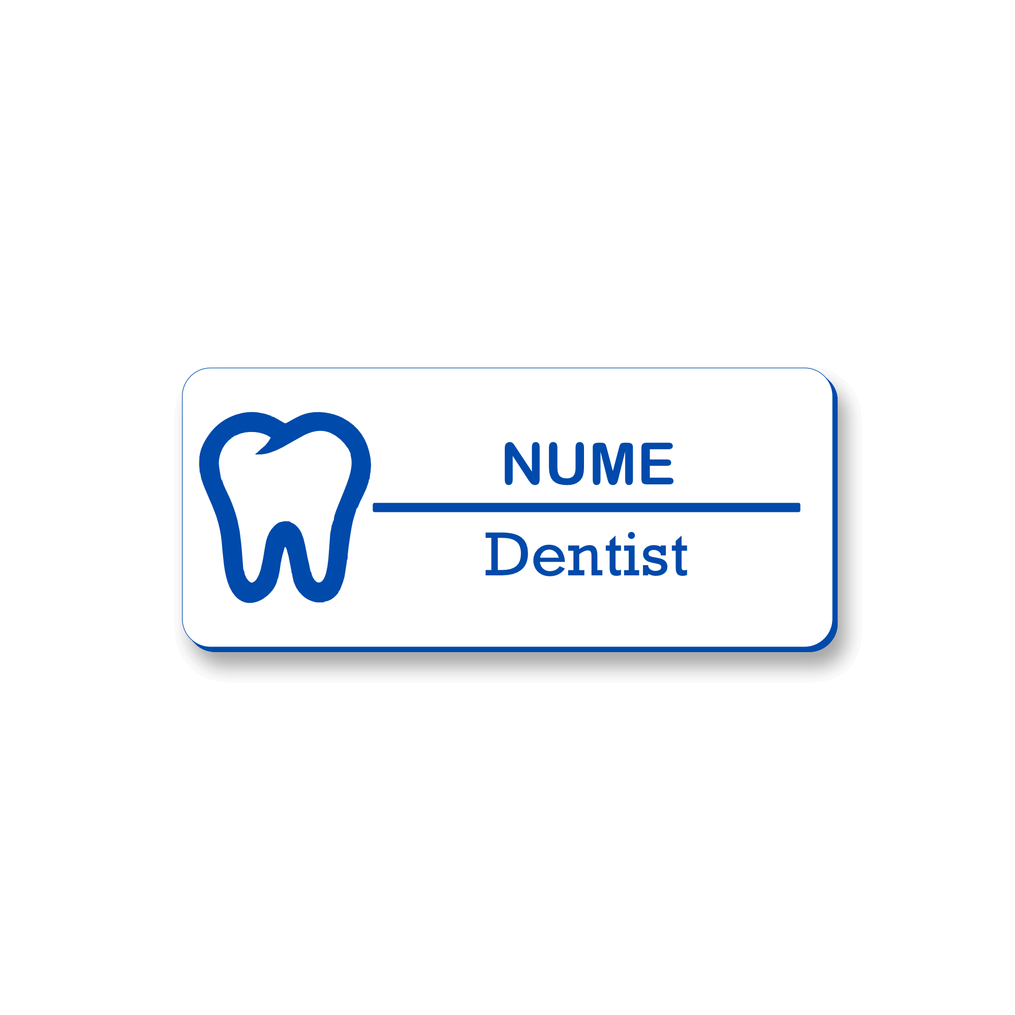 Personalized medical badge 7 x 3 cm Gold - Black