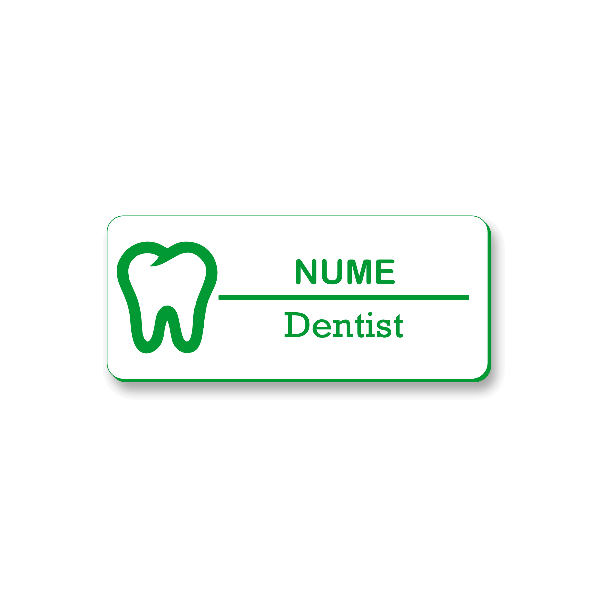 Personalized medical badge 7 x 3 cm Gold - Black