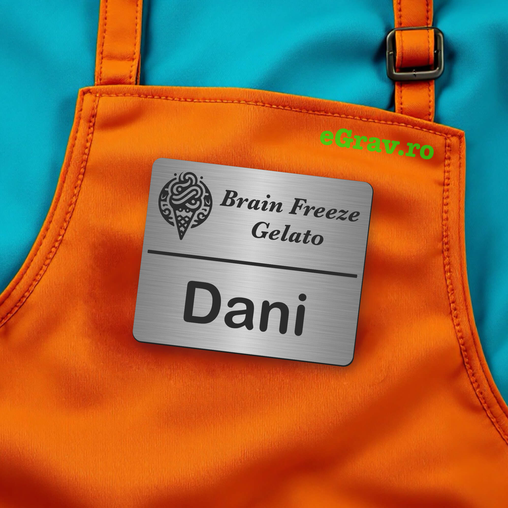 Ecuson Personalizat Argintiu Negru - Candy