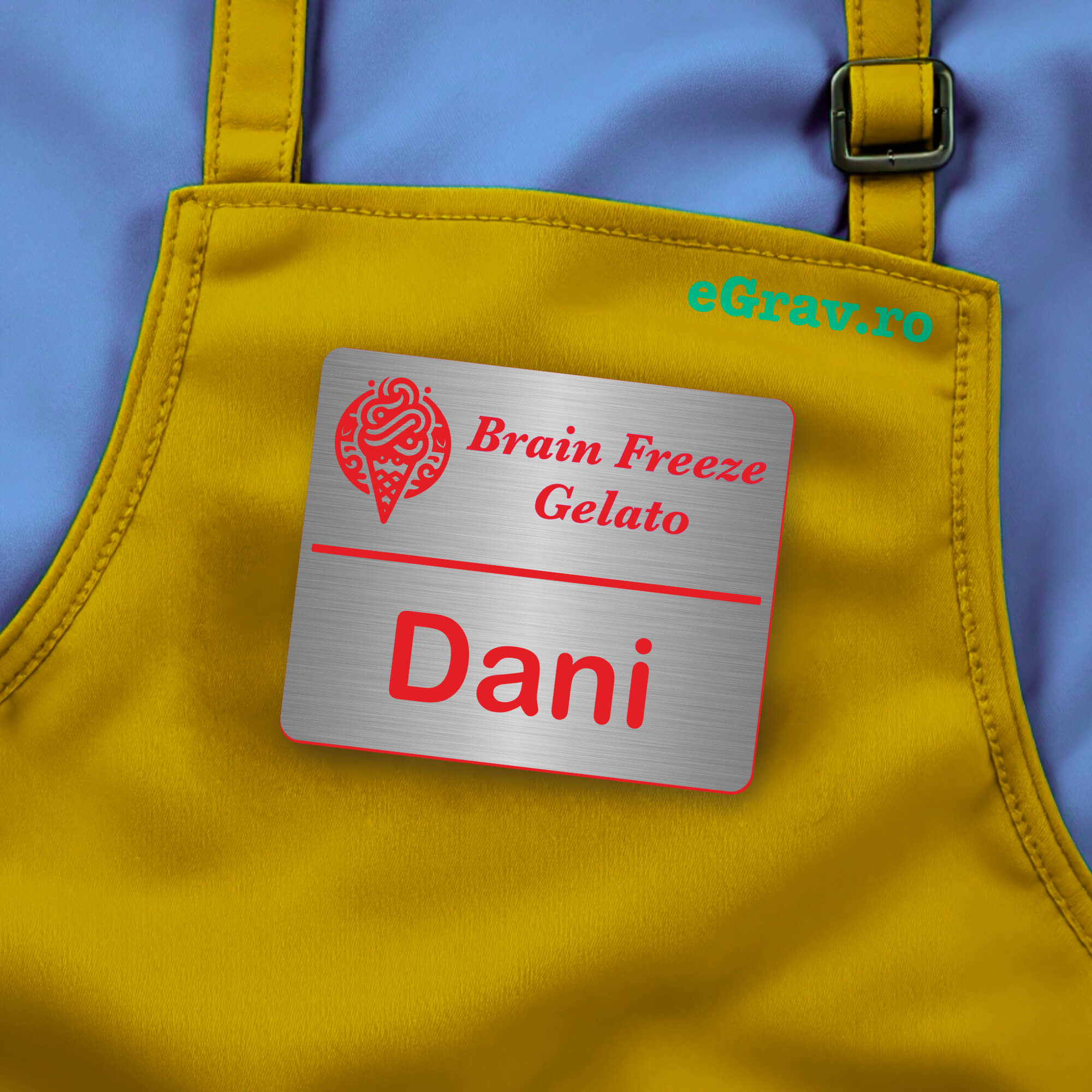 Ecuson Personalizat Candy Argintiu Rosu
