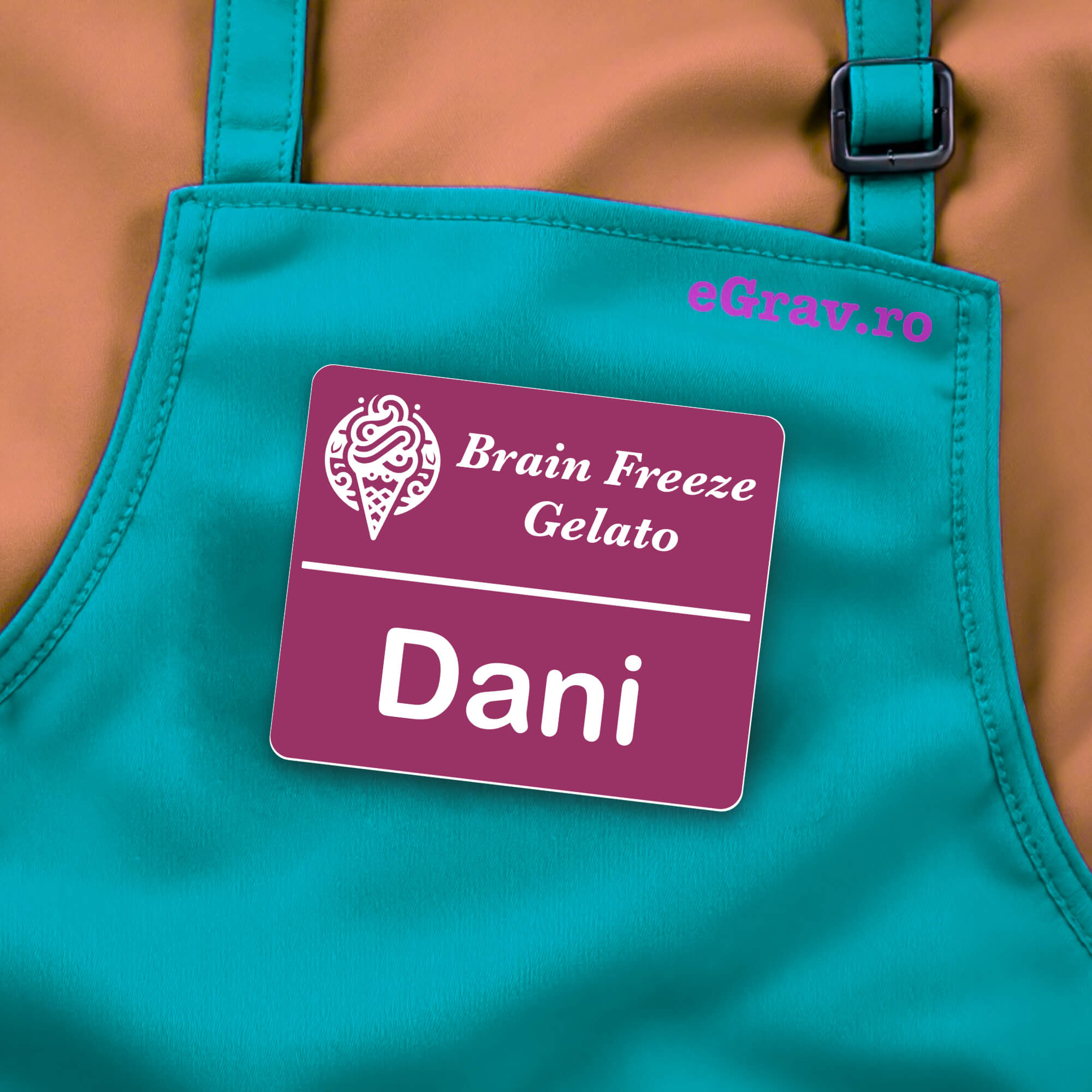 Ecuson Personalizat model Candy Mov Alb