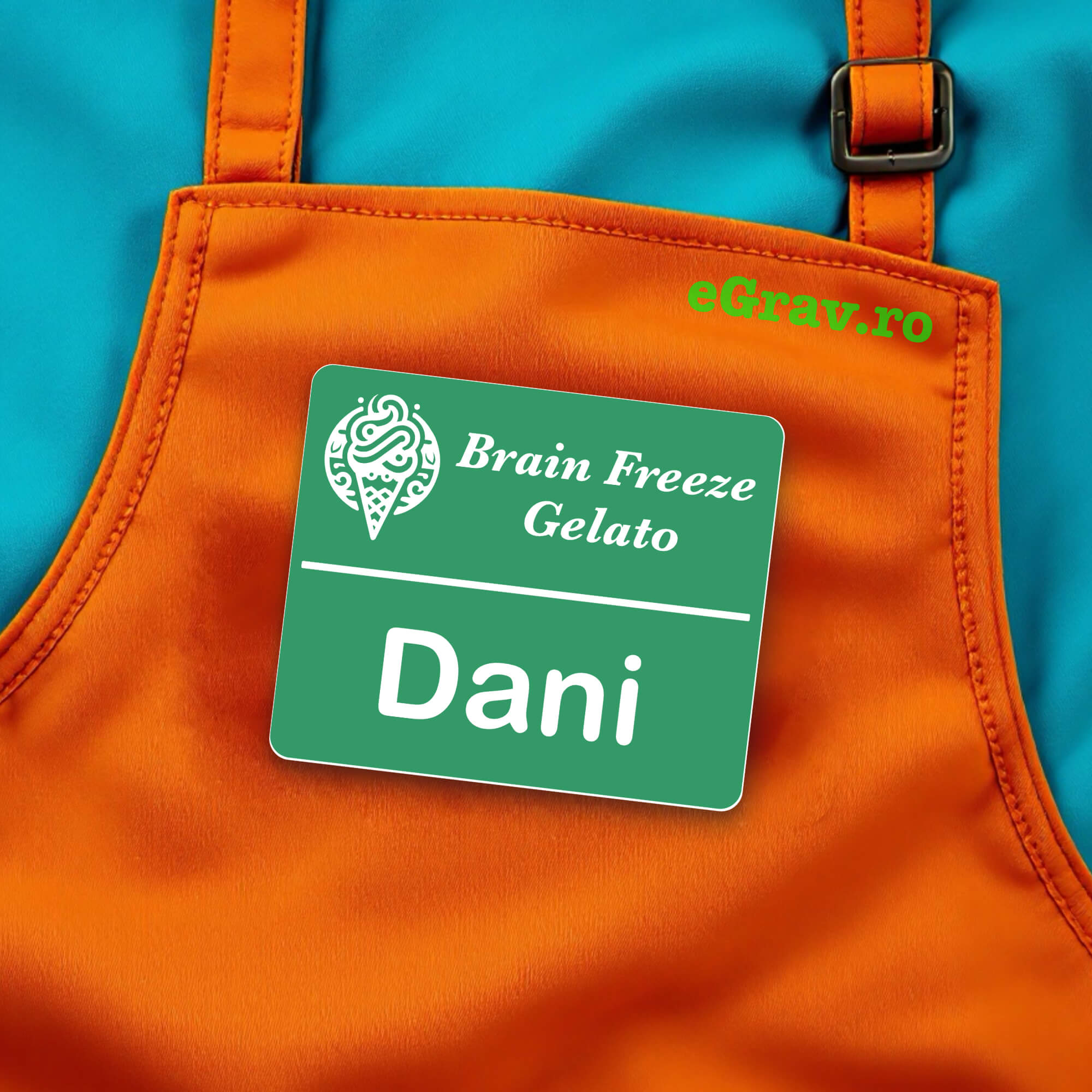 Ecuson Personalizat Verde Alb model Candy