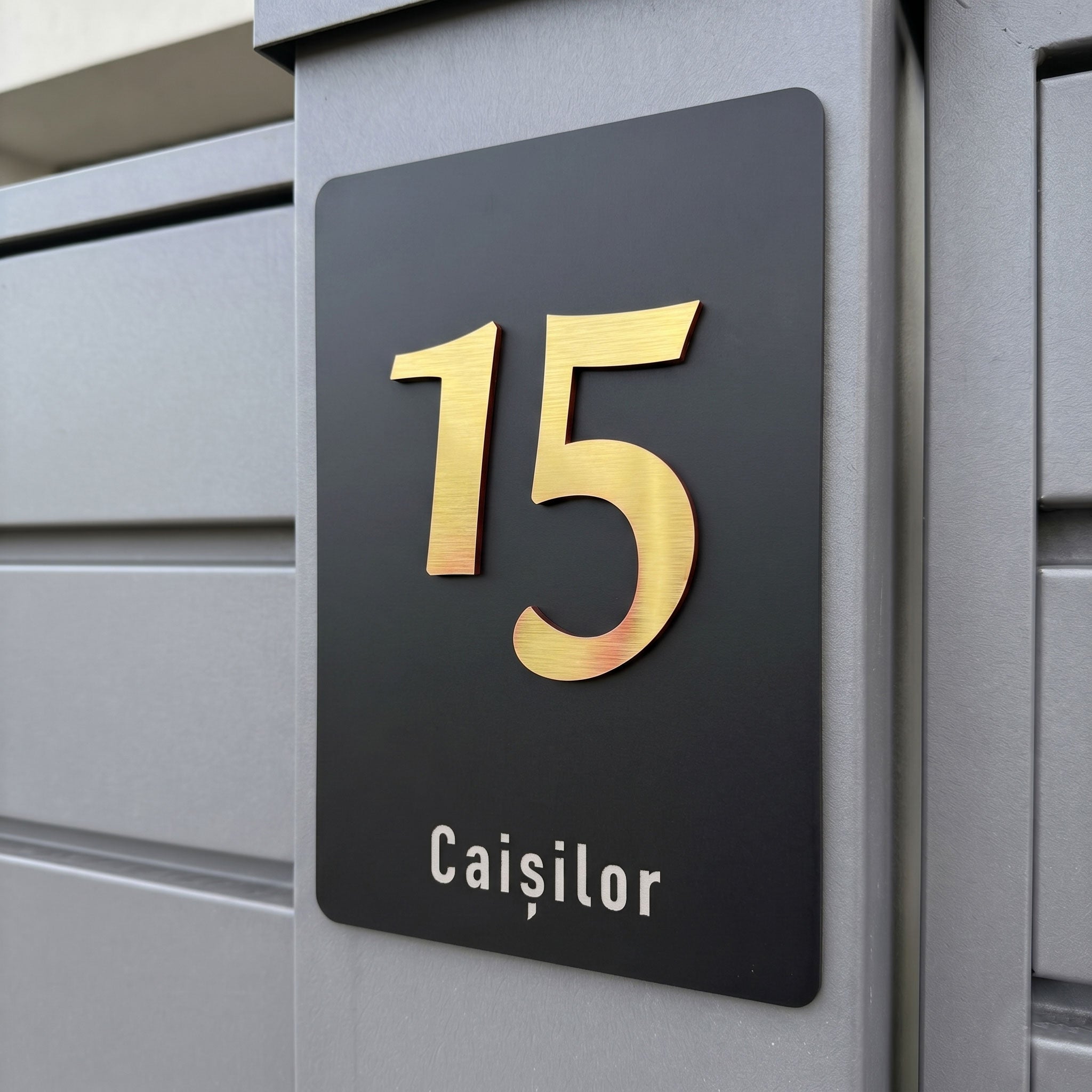 Numar de casa Vertex - Premium 3D, Text Gravat si Cifre In Relief