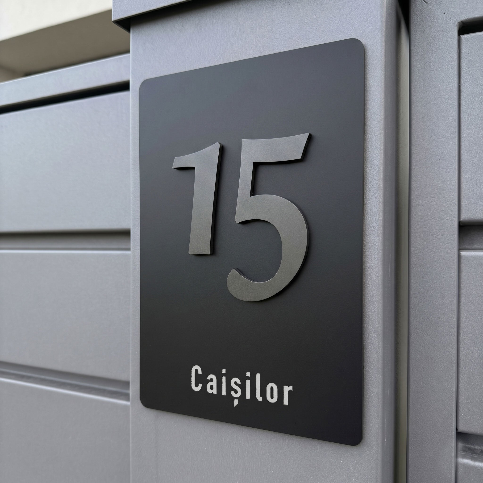 Numar de casa Vertex - Premium 3D, Text Gravat si Cifre In Relief