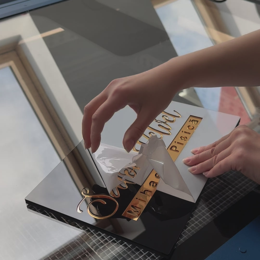 detaliu semnalistica exterior firma cu nume personalizat